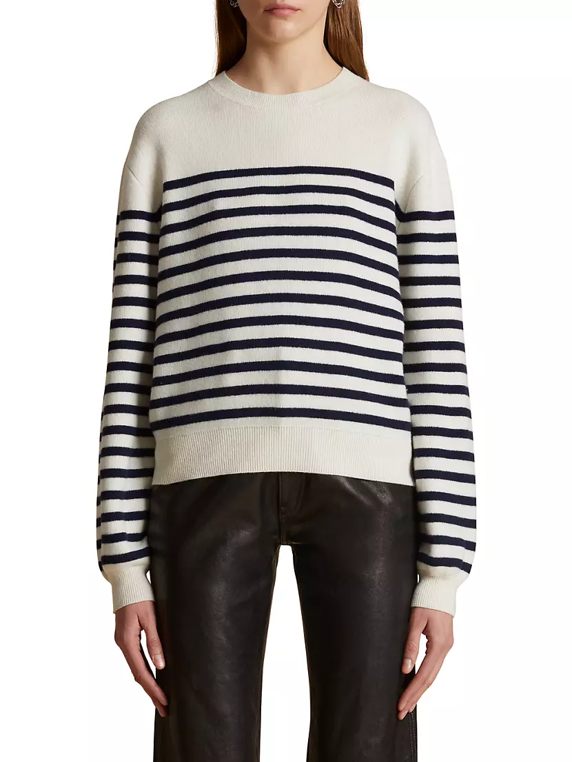 Shop Khaite Viola Striped Cashmere Sweater | Saks Fifth Avenue