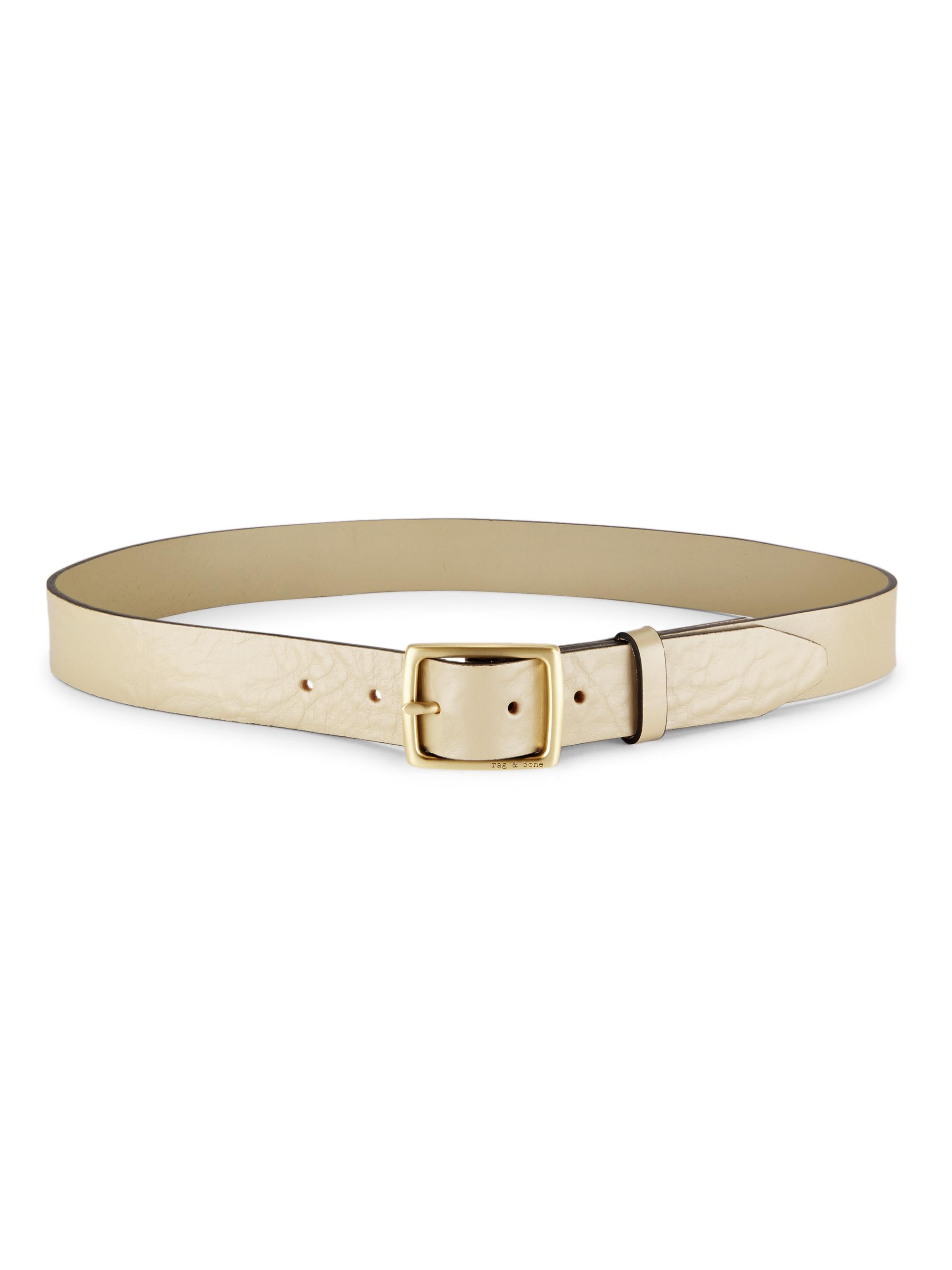 rag & bone Women's Boyfriend Leather Belt - Dune
