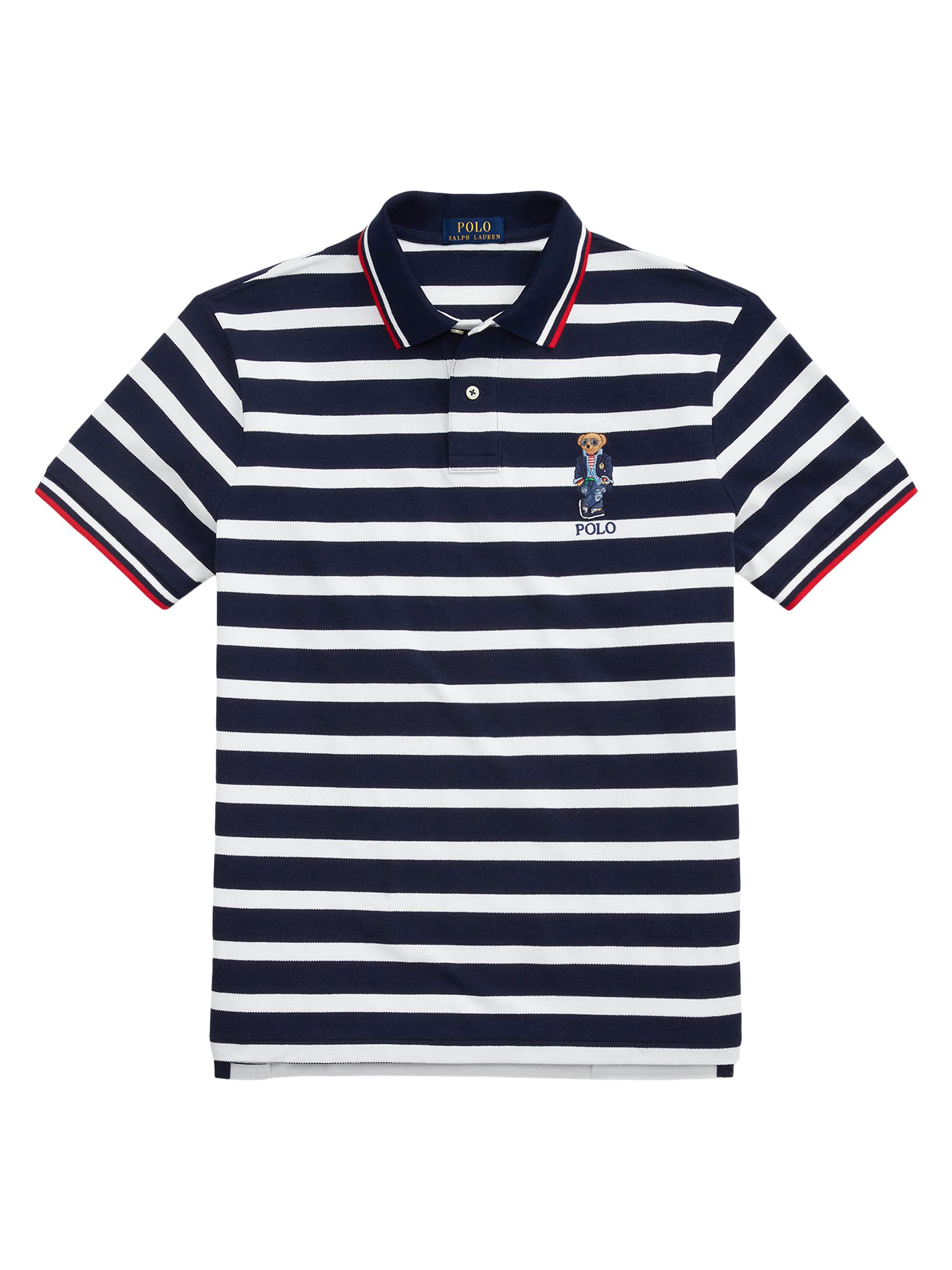 Polo Ralph Lauren Men's Striped Polo Shirt - Navy White