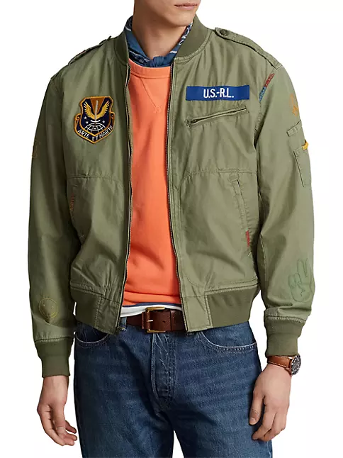 Polo Ralph Lauren Men's Peace Love Polo Jacket - Army Olive - Size L
