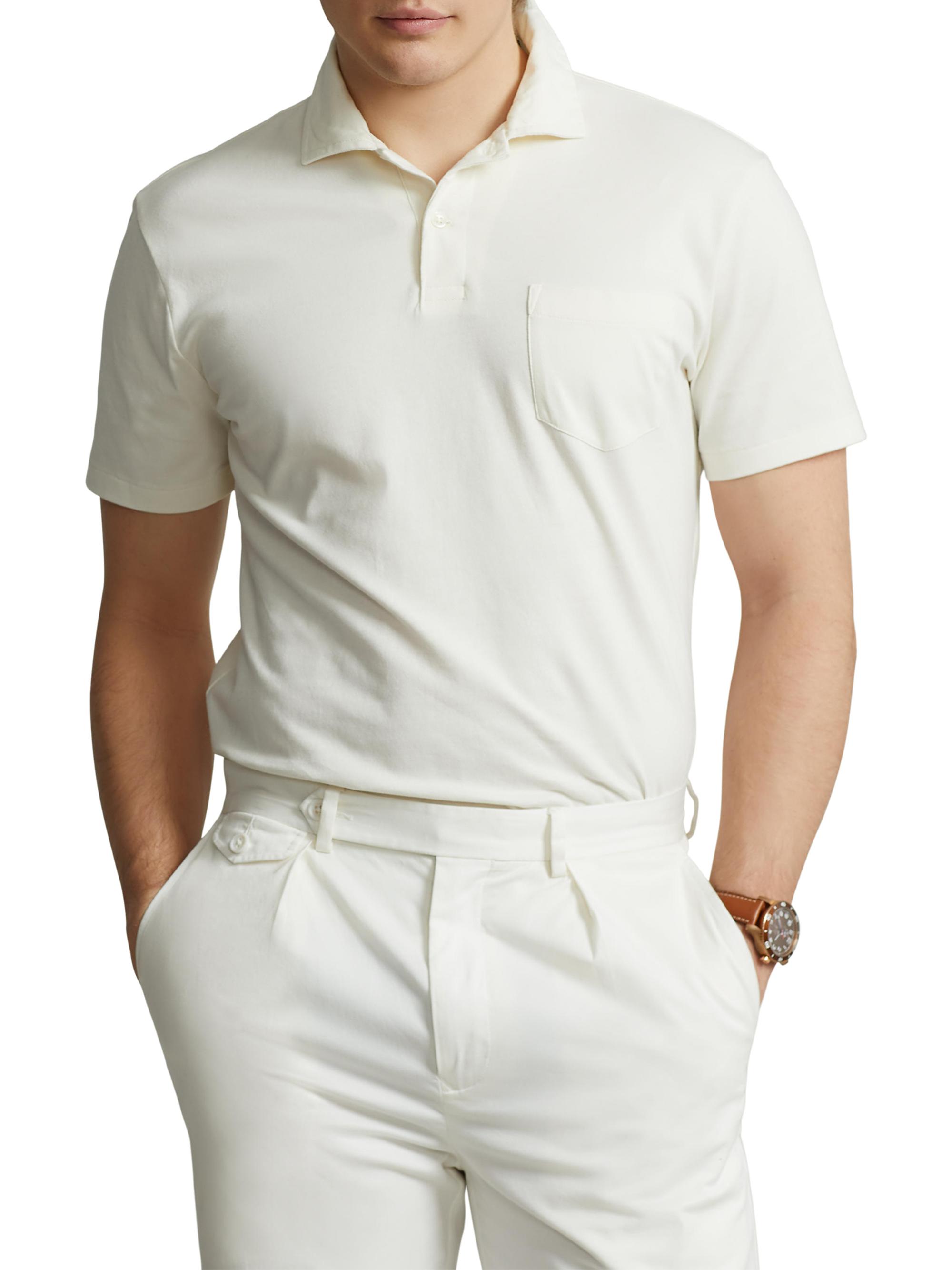 Polo Ralph Lauren Men's Patch Pocket Jersey Polo Shirt - Clubhouse Cream