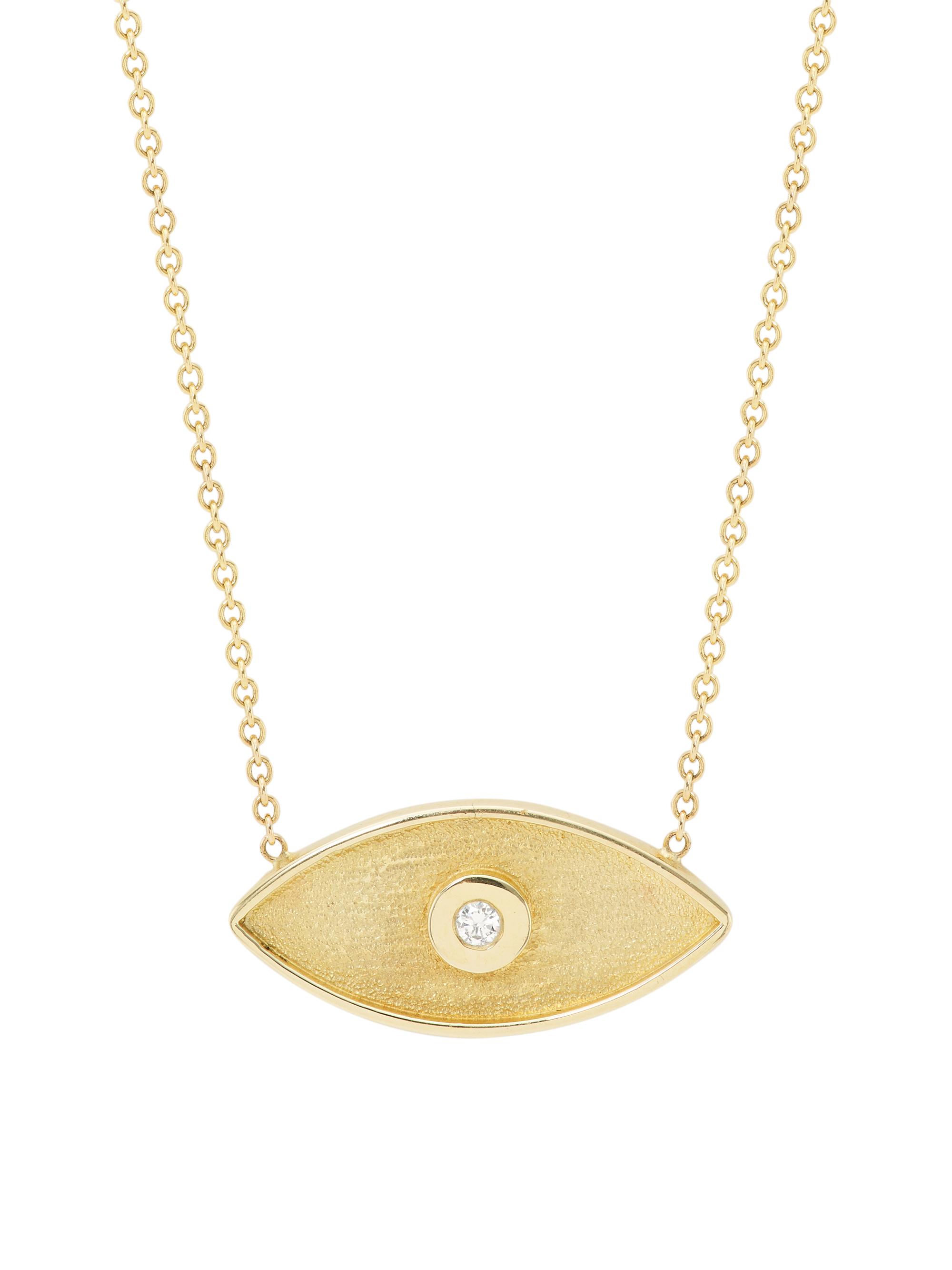 Shylee Rose Jewelry Women's Protection 14K Yellow Gold & 0.06 TCW Diamond Pendant Necklace - Gold