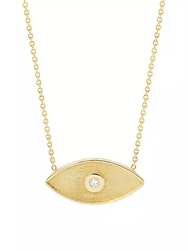 Protection 14K Yellow Gold & 0.06 TCW Diamond Pendant Necklace