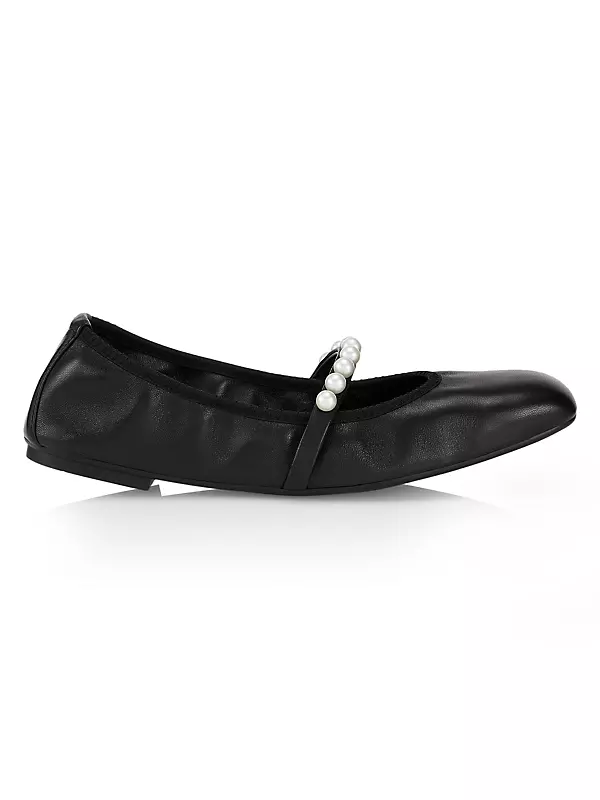 Saint Laurent Round Toe Rubber Sole Casual Style Street Style Logo Flats