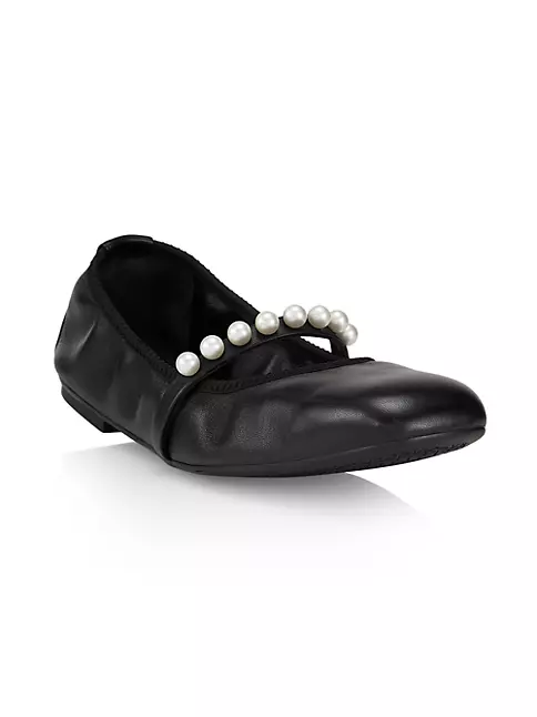 Stuart Weitzman Women's Goldie Ballet Flats - Black - Size 8.5