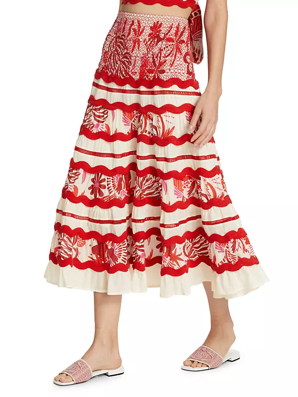 Monogram Flower Tile Midi Skirt - Ready to Wear