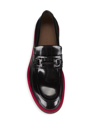 Ferragamo contrasting-sole leather loafers - Black