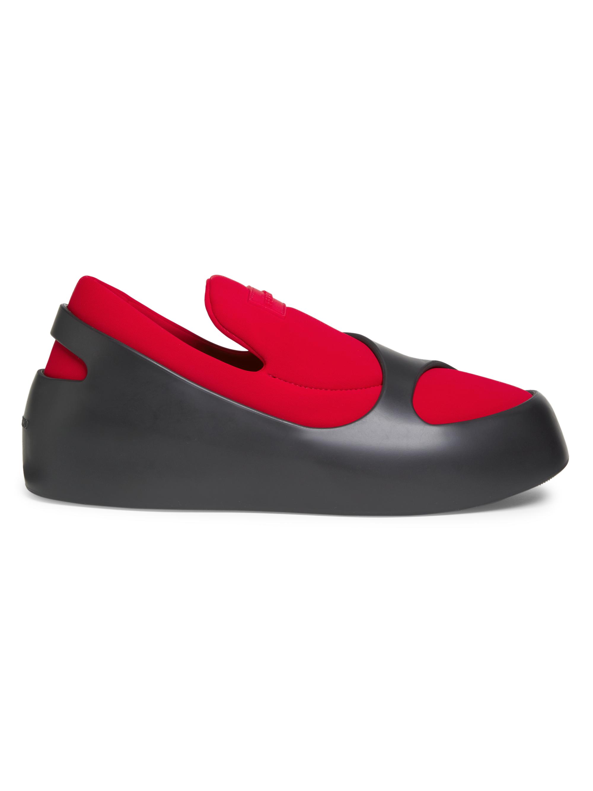 FERRAGAMO Men's Lunar Slip-On Sneakers - Flame Red Nero