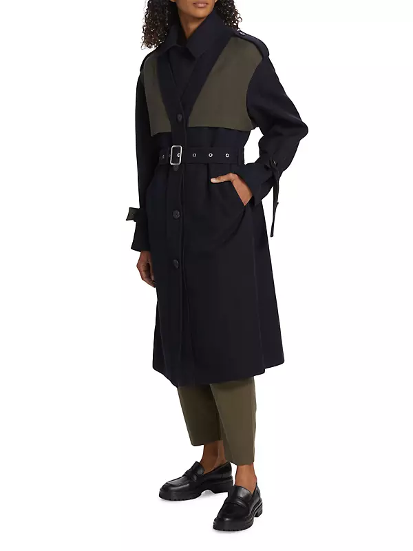 Double-Face Two-Tone Trench Coat