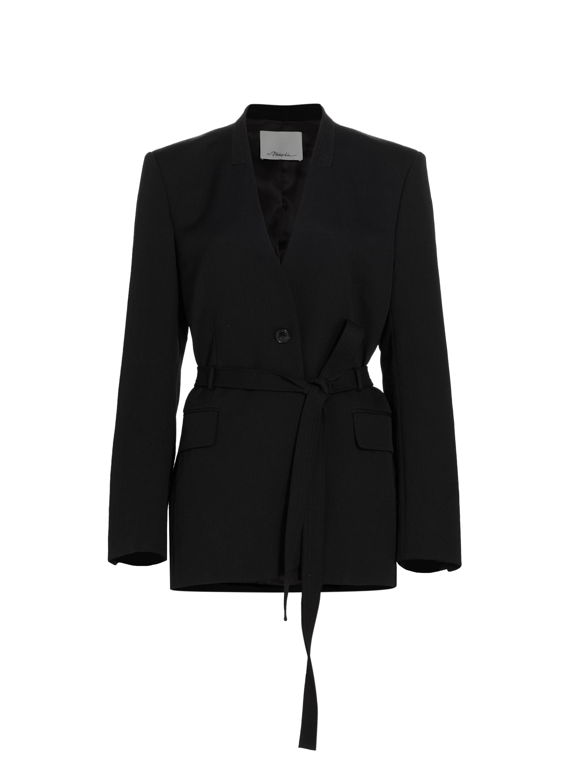3.1 Phillip Lim Women's Wool-Blend Tie-Waist Blazer - Black