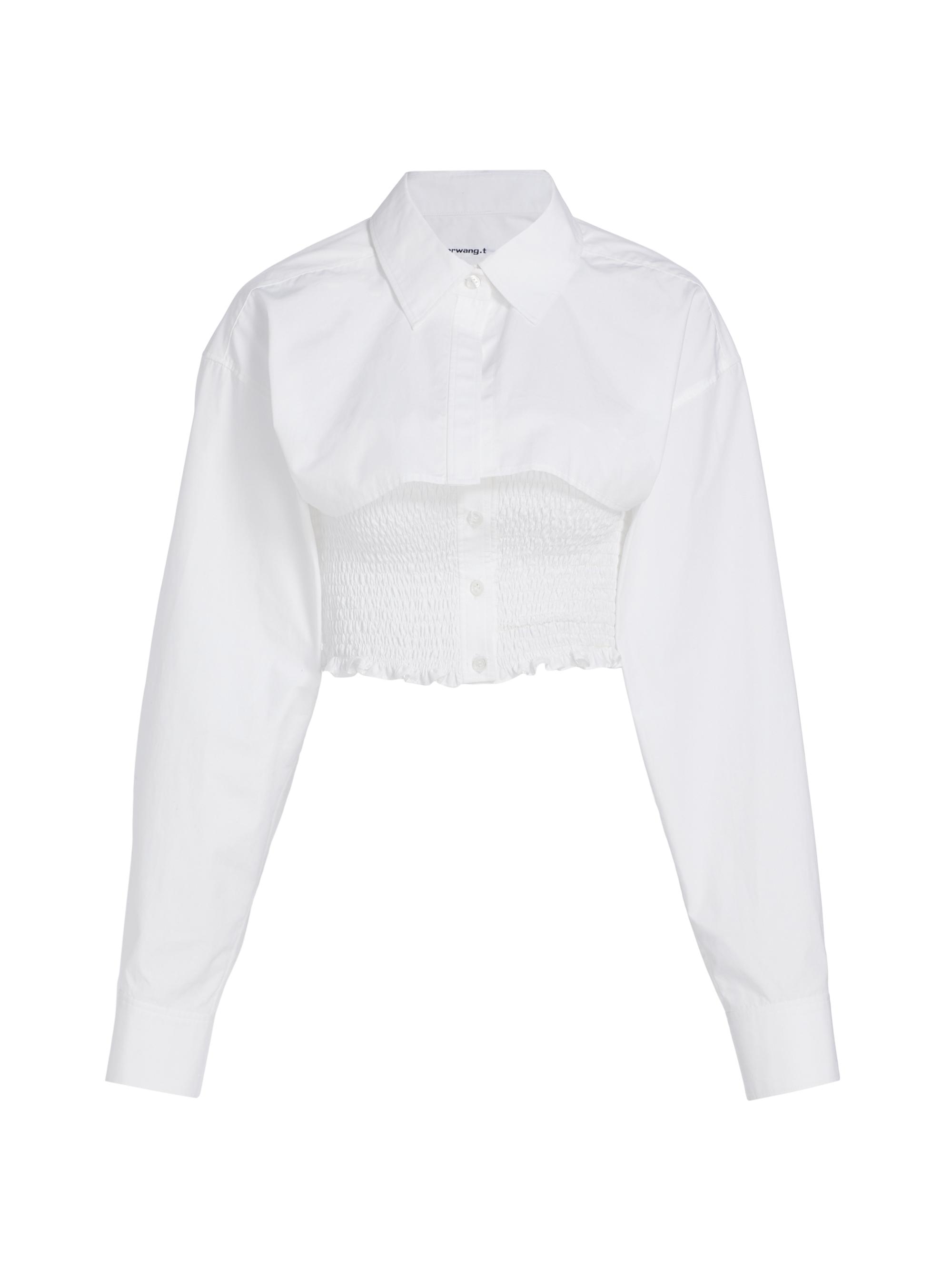 alexanderwang.t Women's Smocked Cami Overshirt Twinset - White