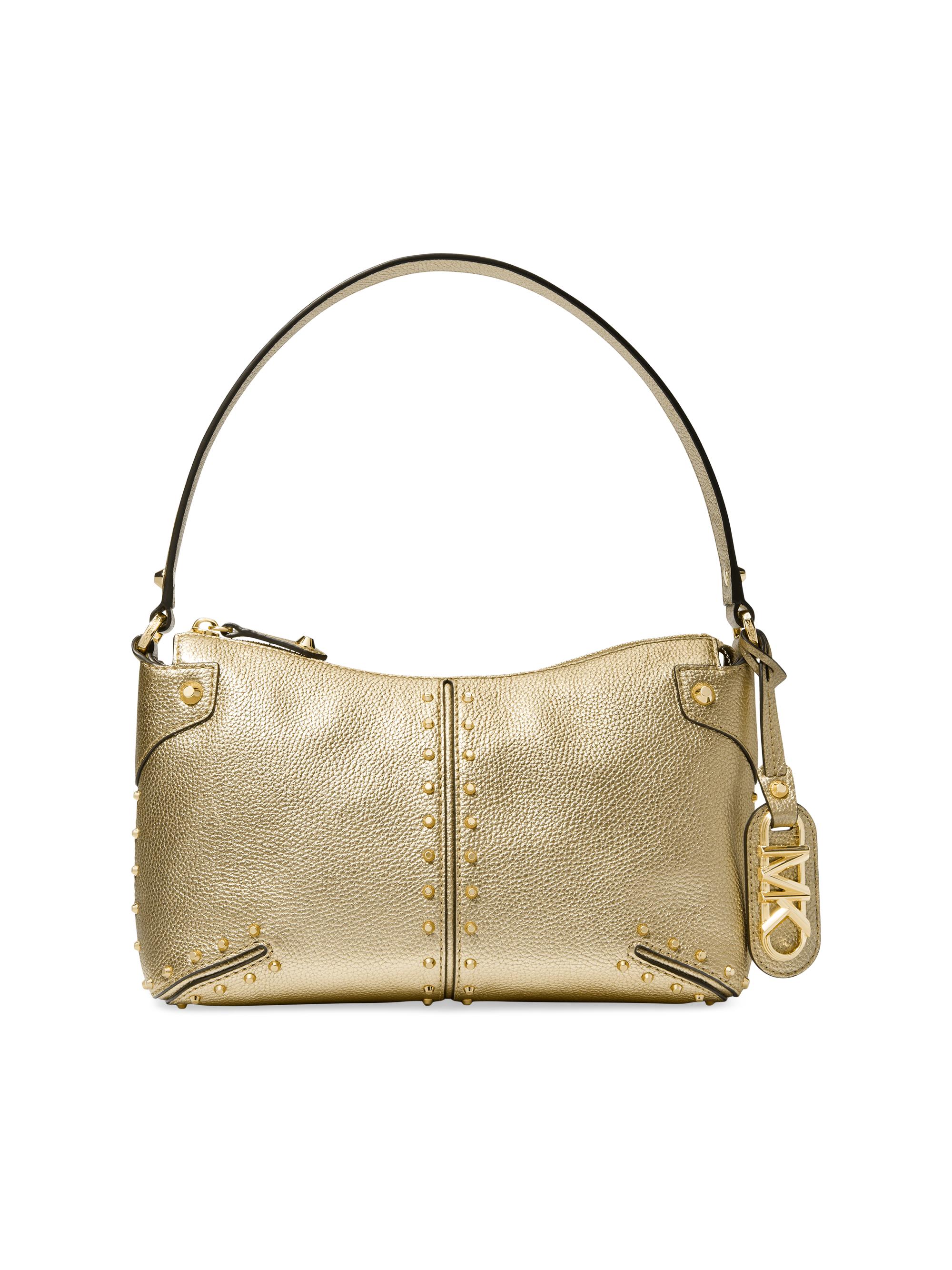 MICHAEL Michael Kors Women's  Astor Studded Leather Shoulder Bag - Pale Gold