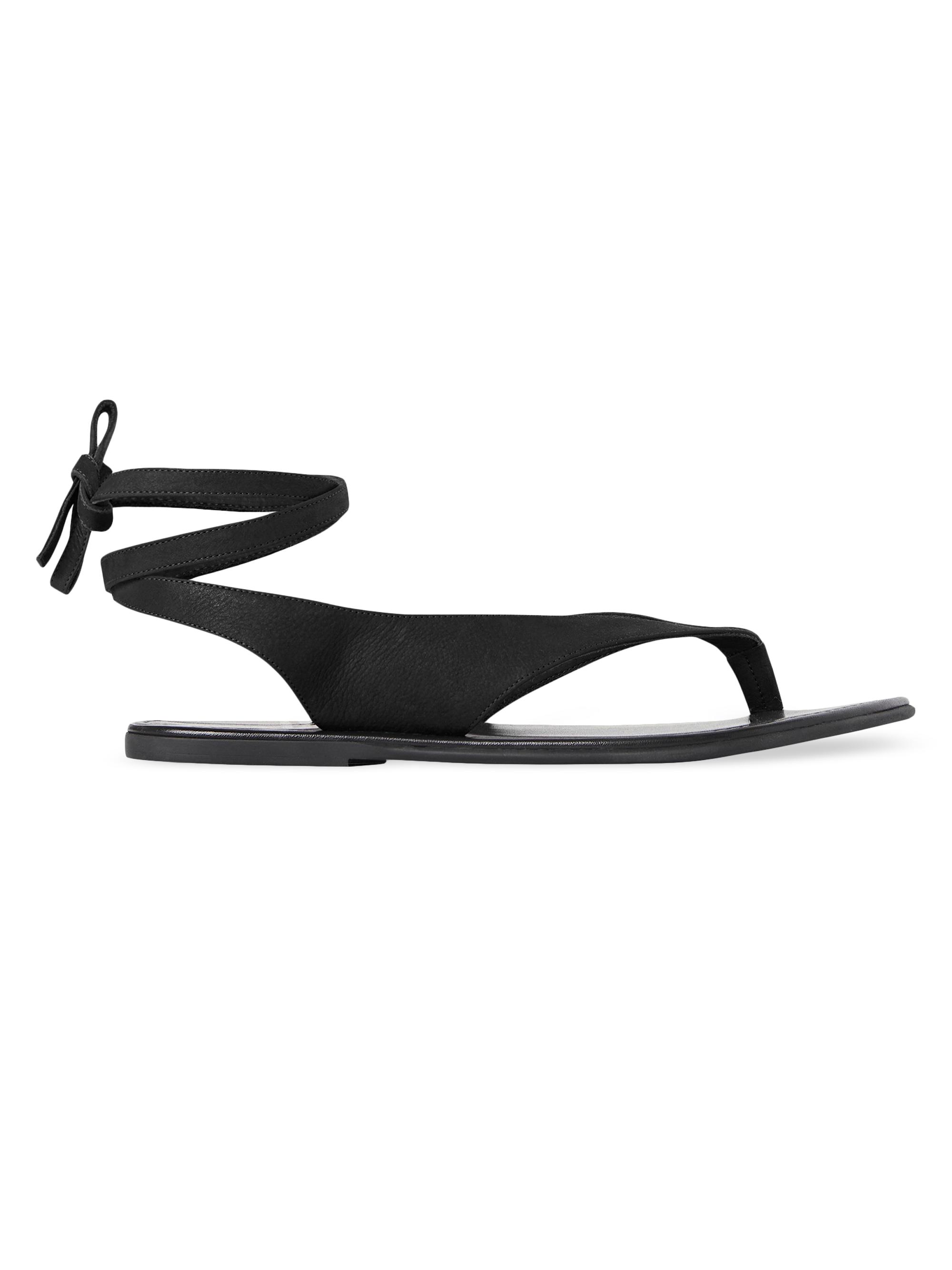 The Row Nubuck Beach Sandals | Saks Fifth Avenue
