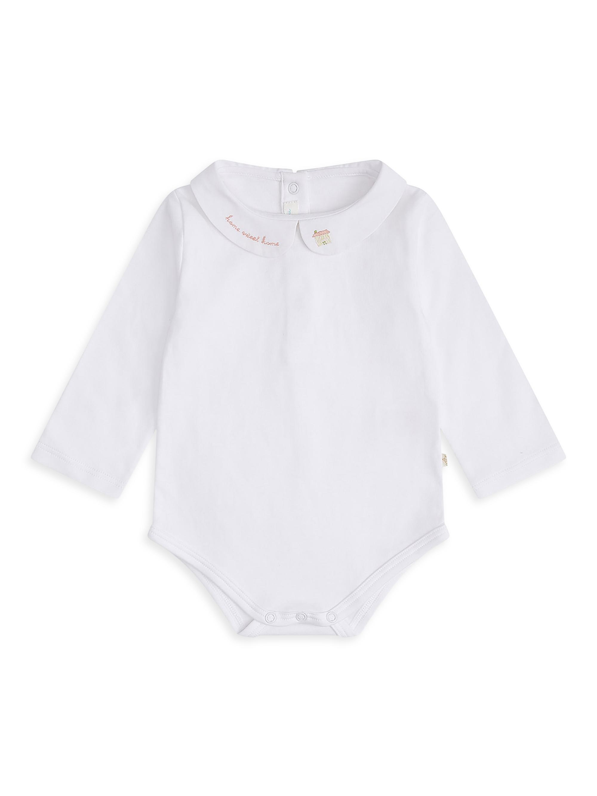 Marie-Chantal Baby Girl's Home Sweet Home Collared Bodysuit - White 6 Months