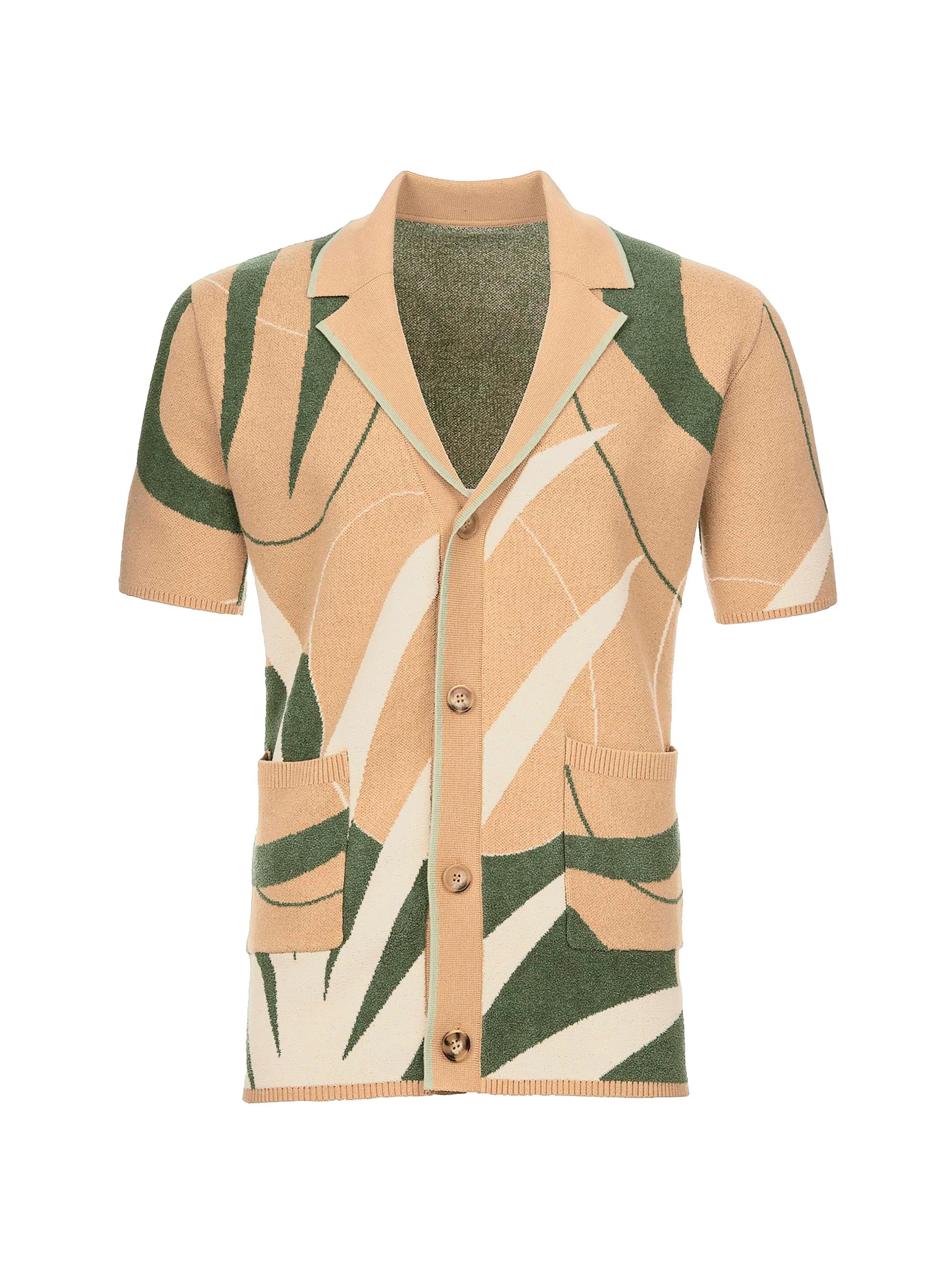 Ser.o.ya Men's Lei Shirt - Beige Art