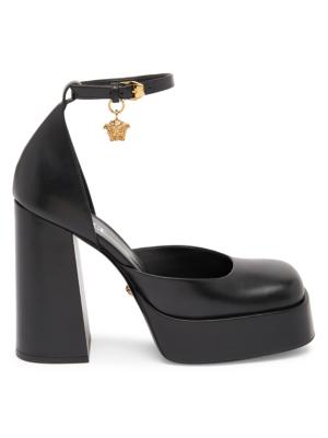 120mm Leather Platform Pumps