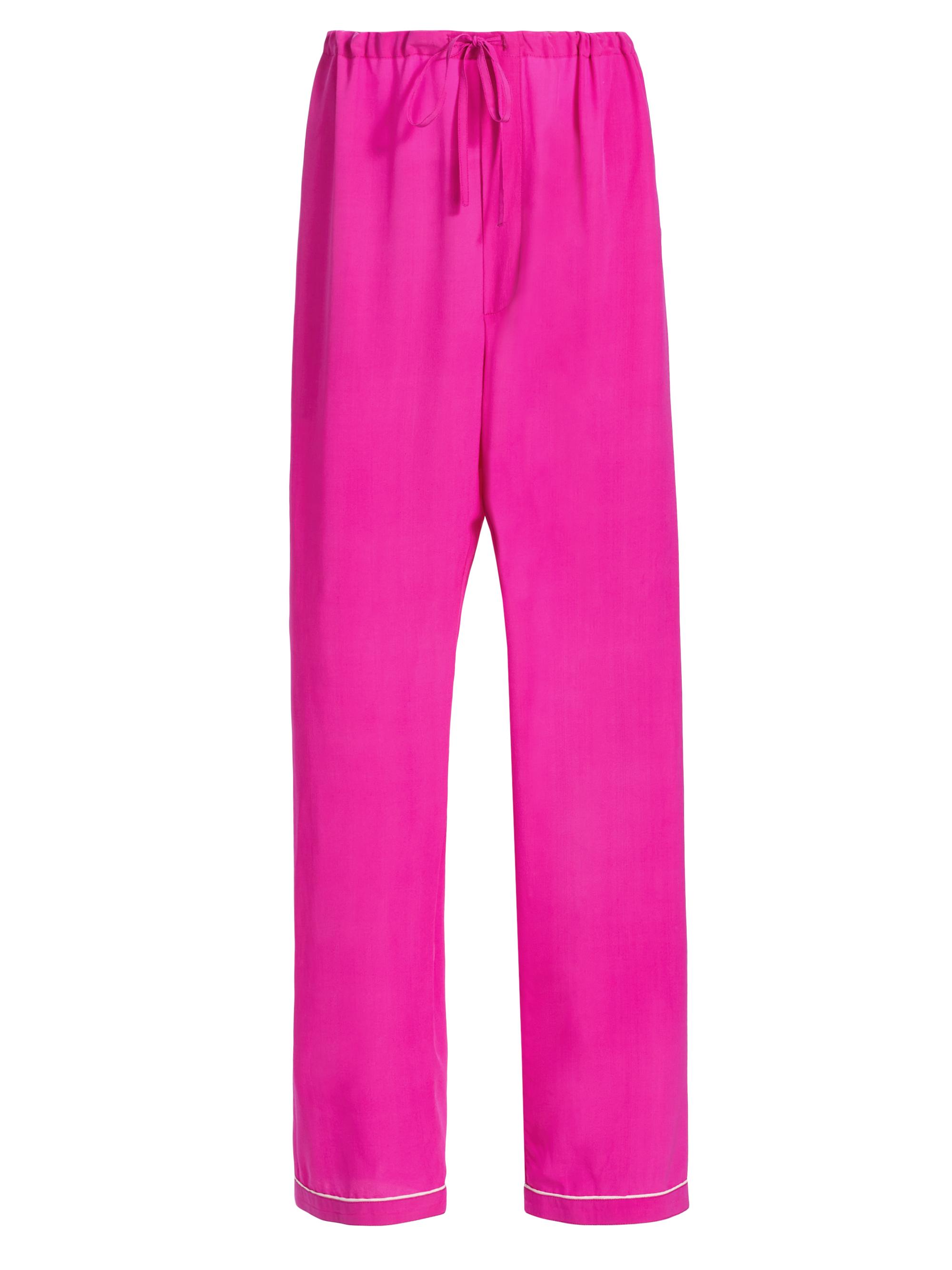 Bode Women's Jasmine Silk Pajama Pants - Fuchsia