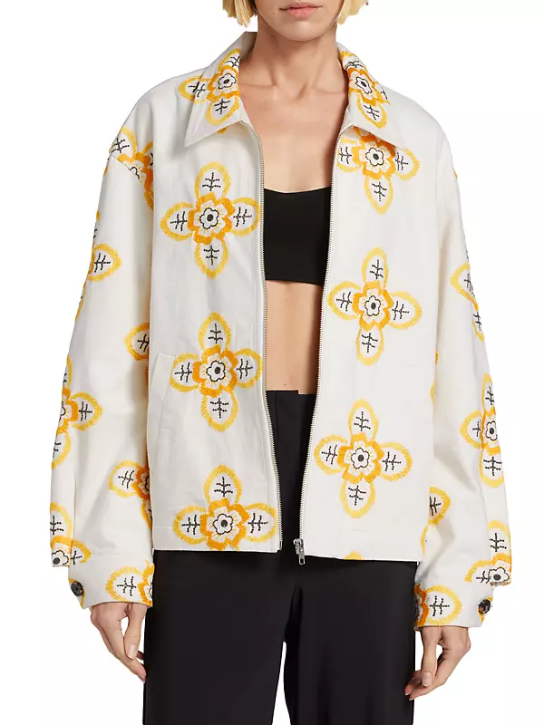 Shop Bode Buttercup-Embroidered Denim Jacket | Saks Fifth Avenue