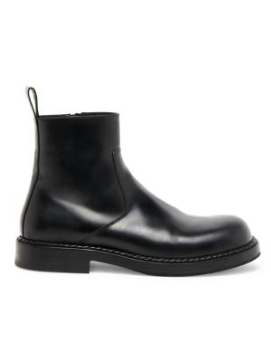 Bottega Veneta Men's Wardrobe Leather Zip-Up Ankle Boots - Black