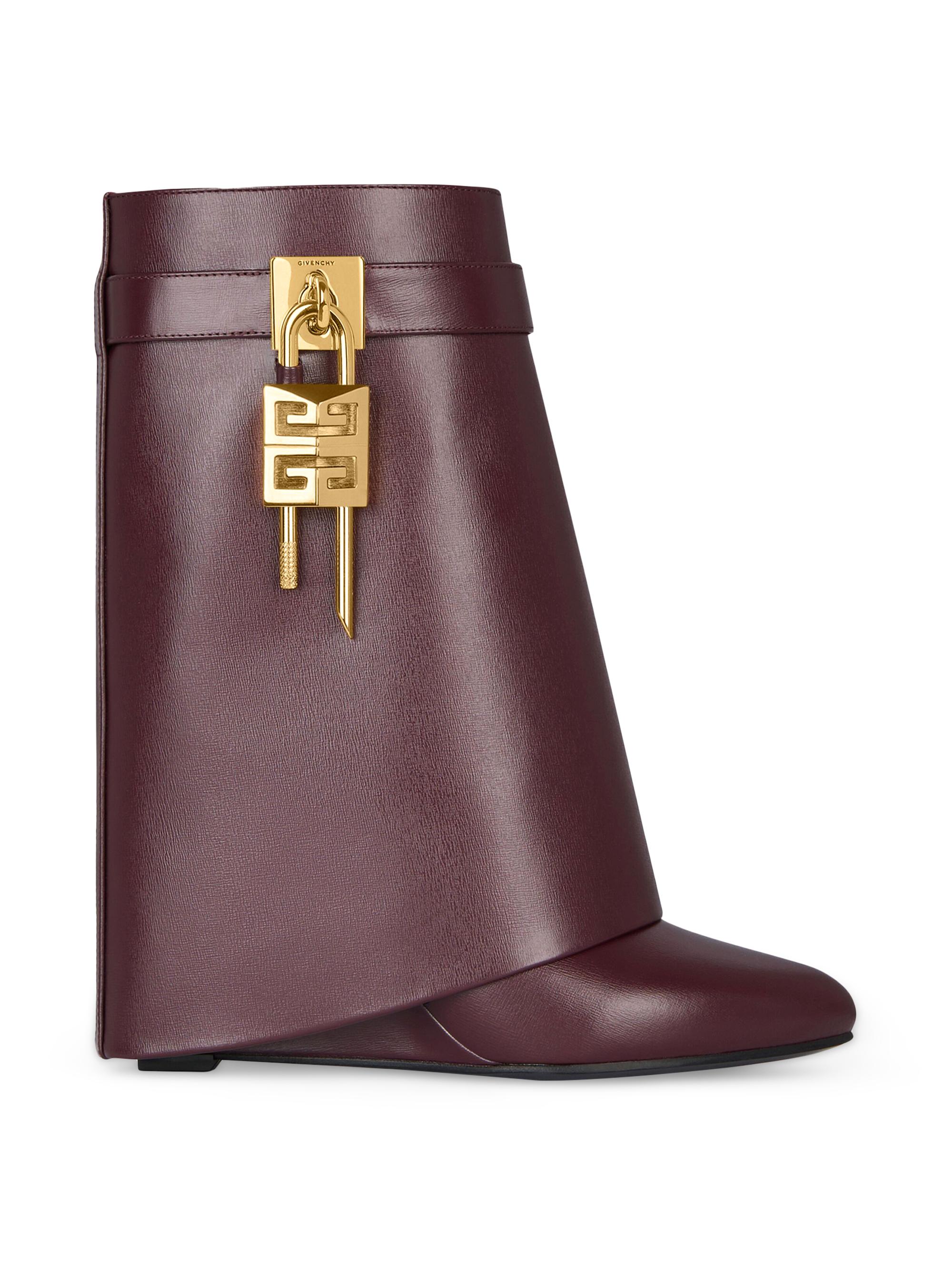 Givenchy Women's Shark Lock Boots in Leather - Oxblood Red
