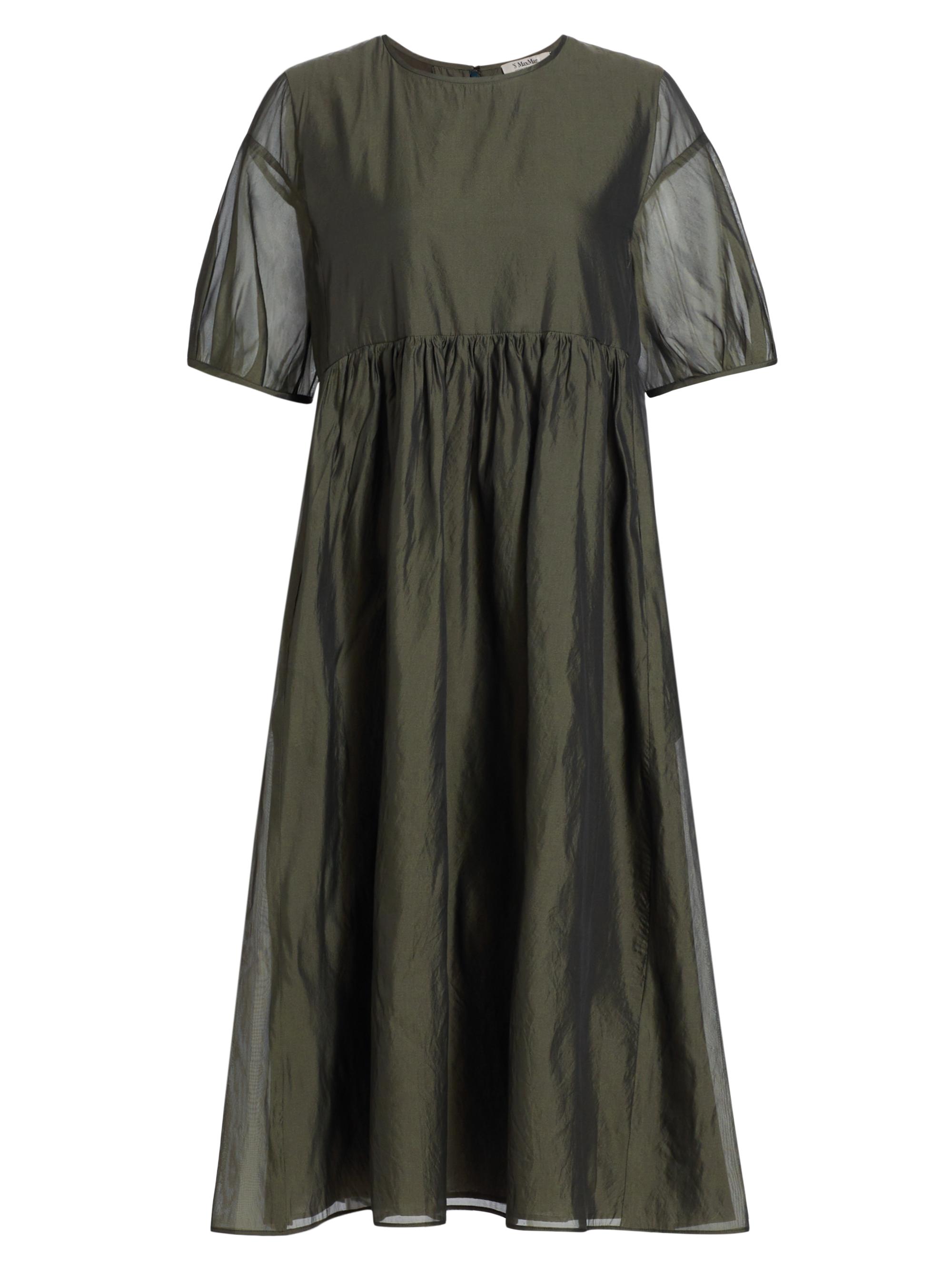 Max Mara Women's Fatoso Gauze Midi-Dress - Dark Grey Green