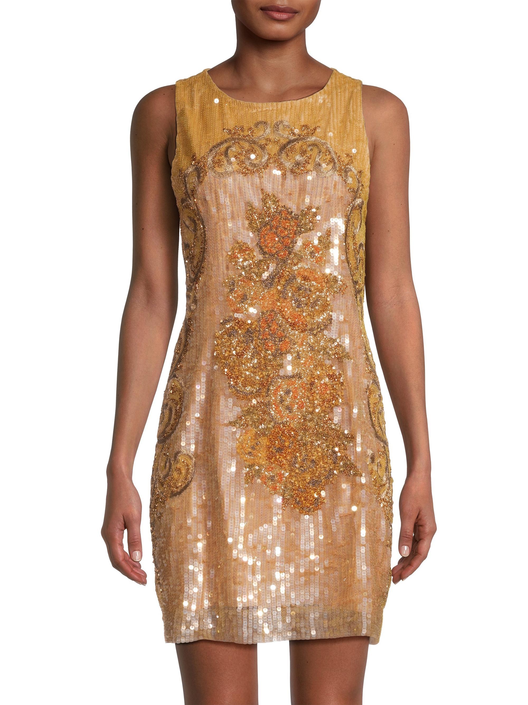 knee length dresses for ladies Misty Starlight Metallic Shift Dress