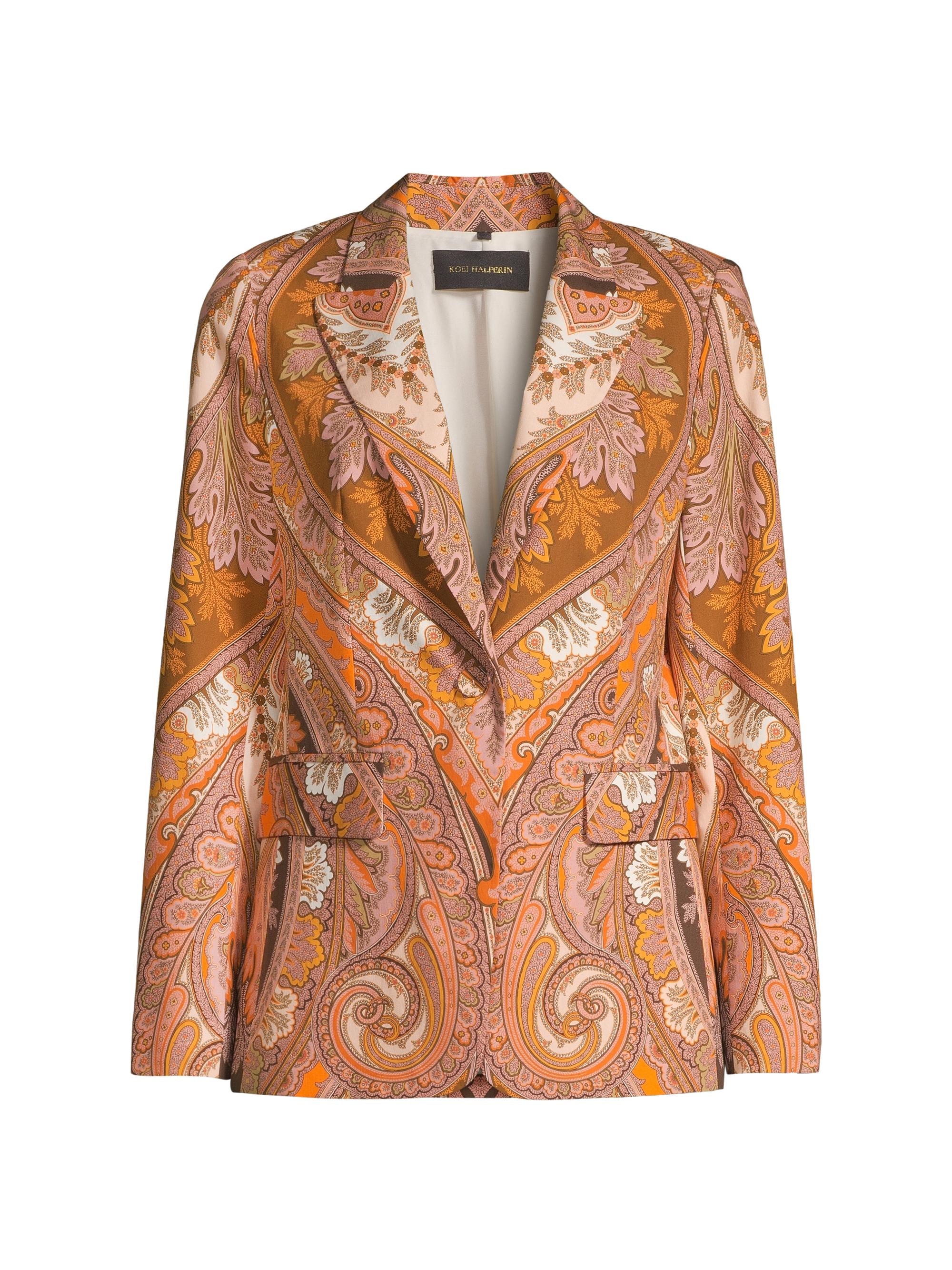 Kobi Halperin Women's Clare Cotton Paisley Blazer - Musk Melon Multi