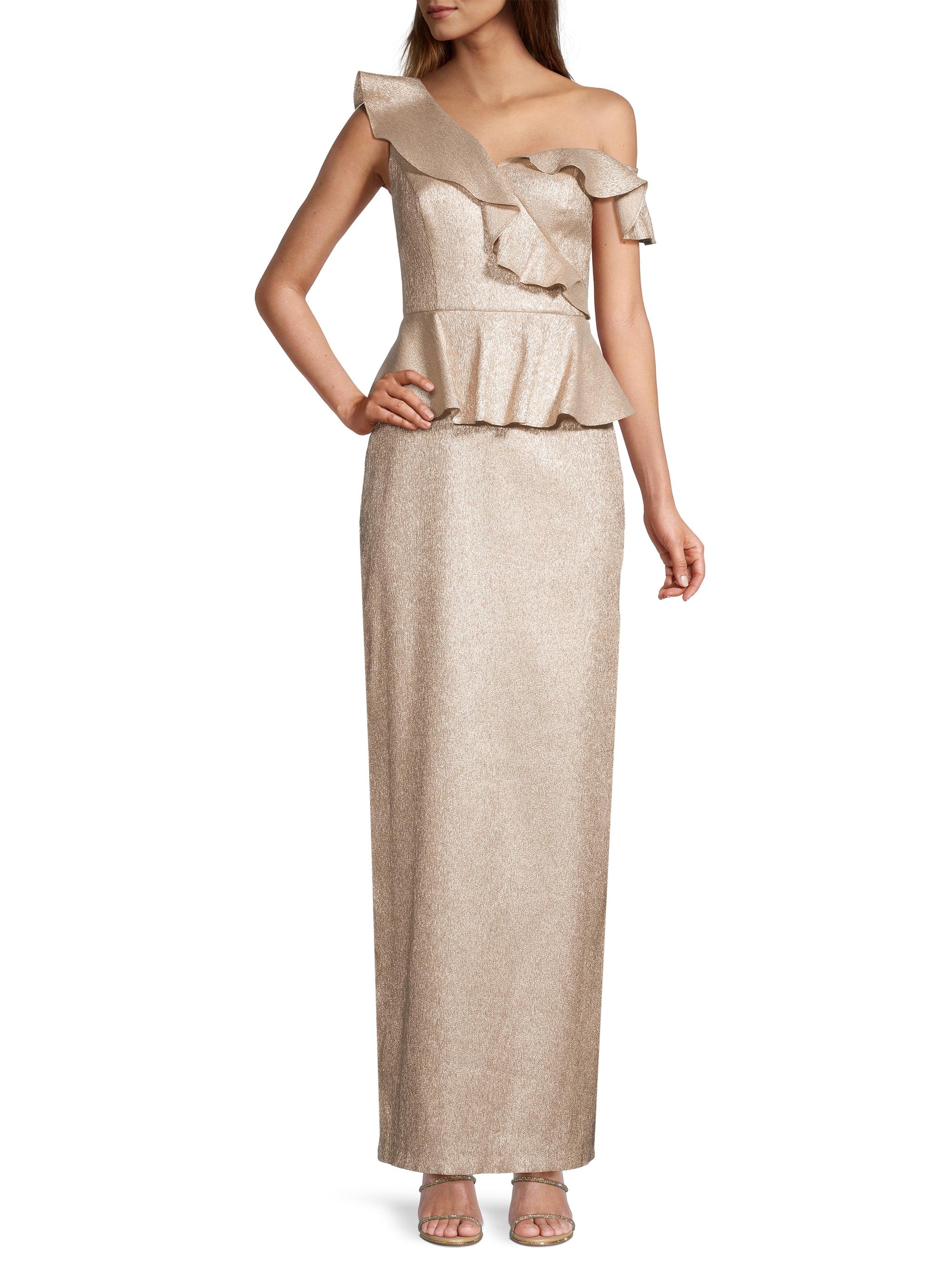 Aidan Mattox Ruffled Peplum Column Gown | Saks Fifth Avenue