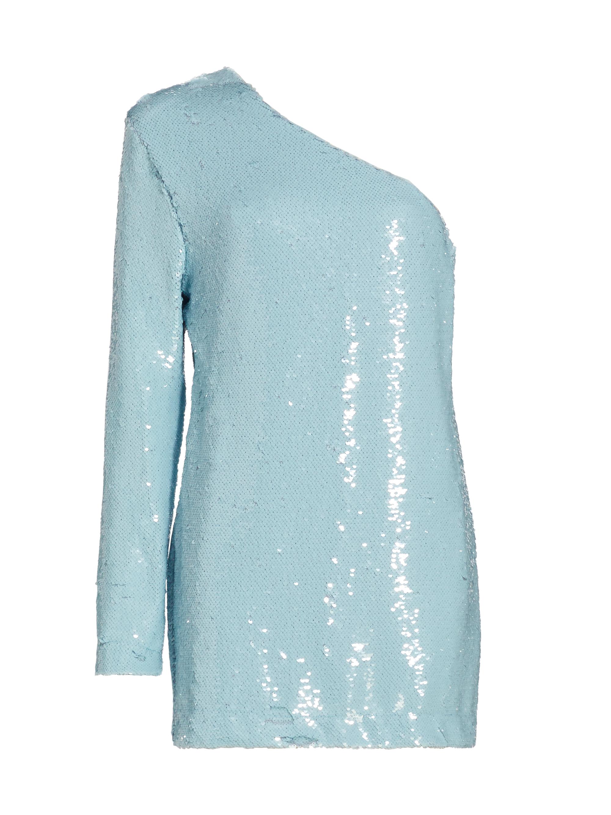 Sabina Musáyev Women's Sherri Sequin One-Shoulder Minidress - Aqua