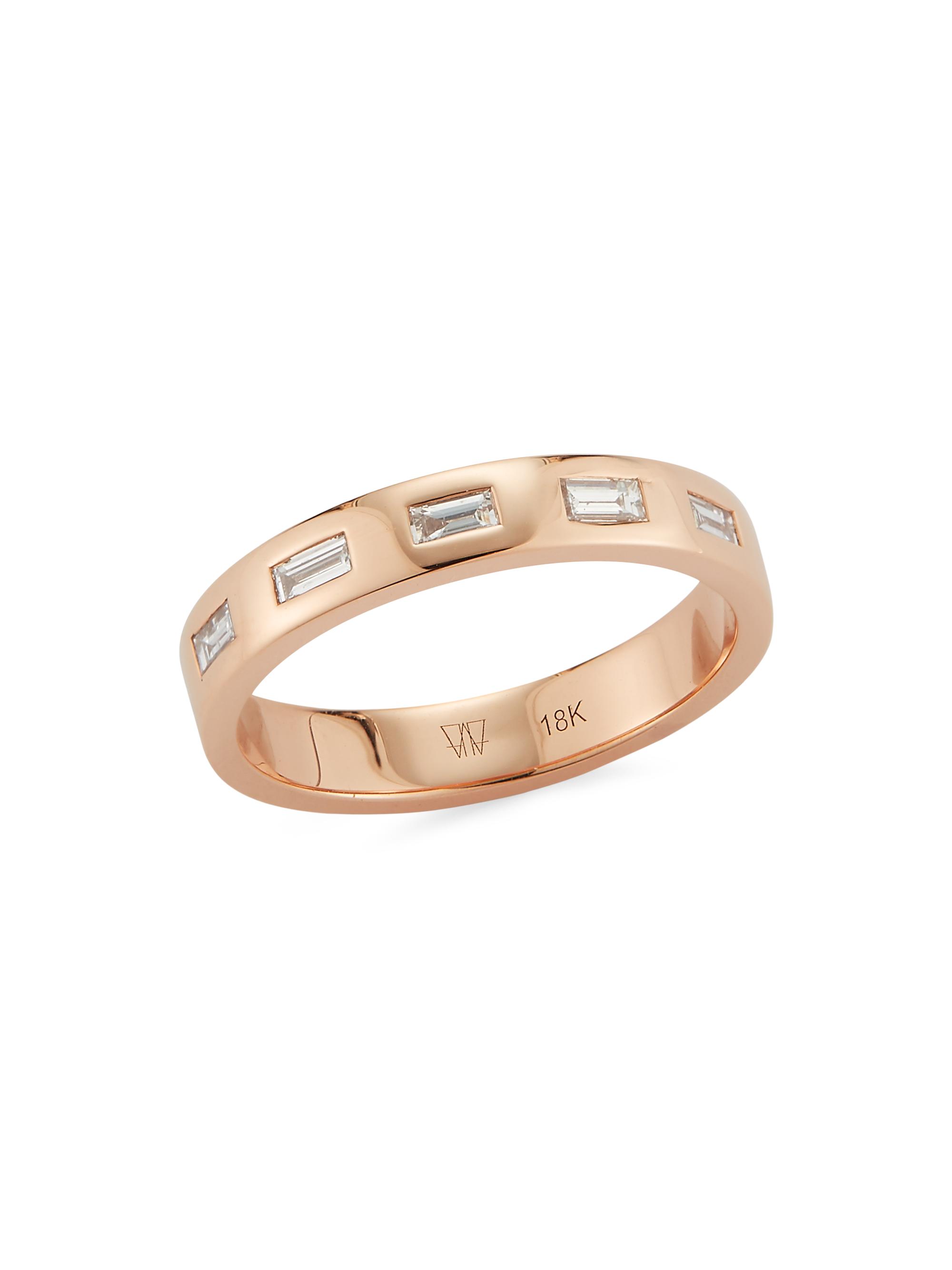 Walters Faith Women's Ottoline 18K Rose Gold & 0.2 TCW Diamond Baguette Ring - Rose Gold