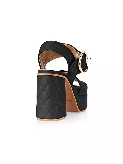 Shop See by Chloé Jodie 110MM Quilted Leather Platform Sandals