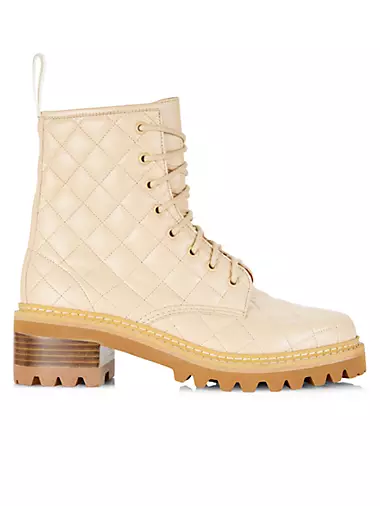 Fa Jodie 30MM Quilted Leather Lug-Sole Combat Boots