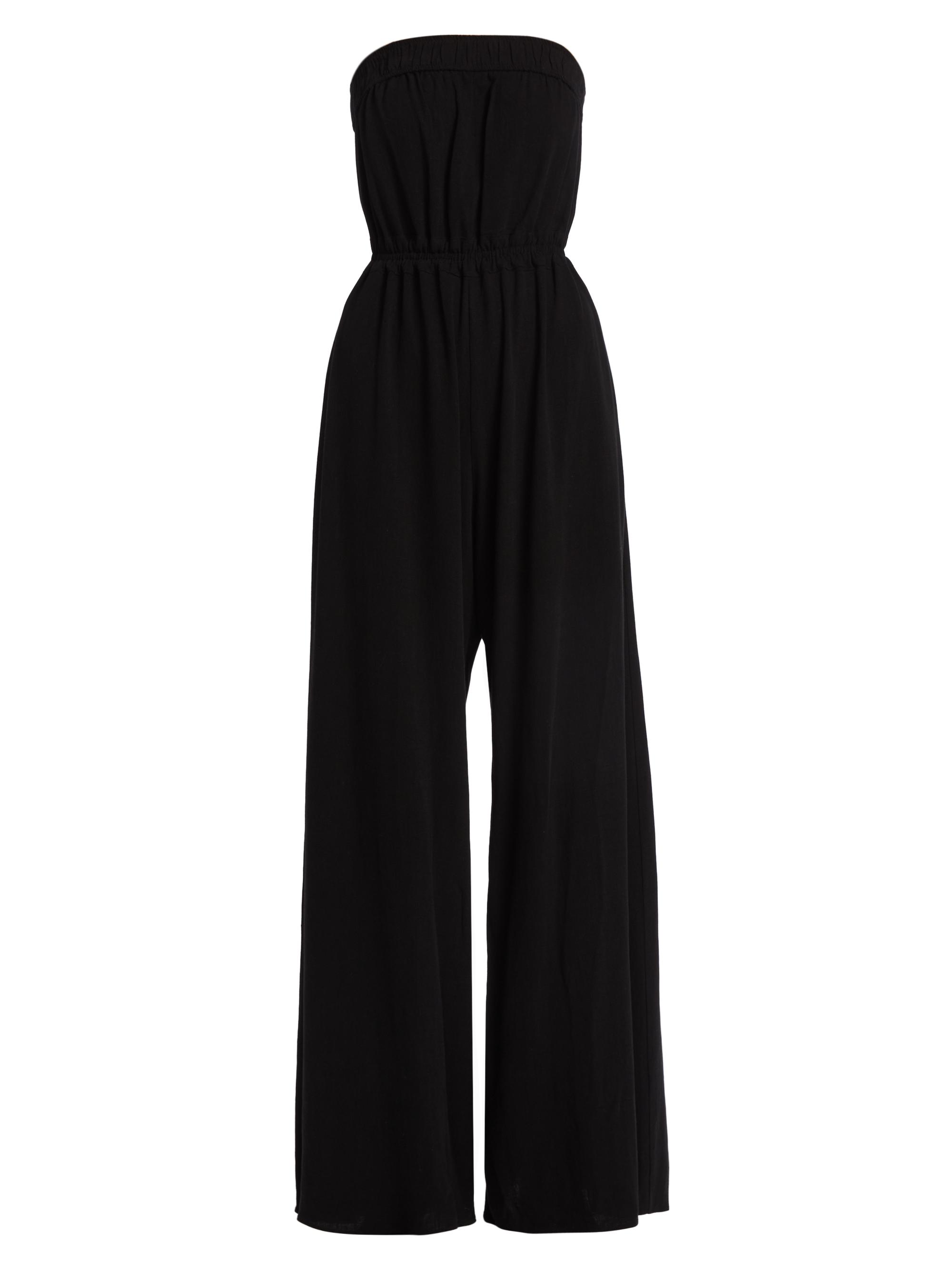 Rivet Utility Women's Queen Linen-Blend Strapless Jumpsuit - Black