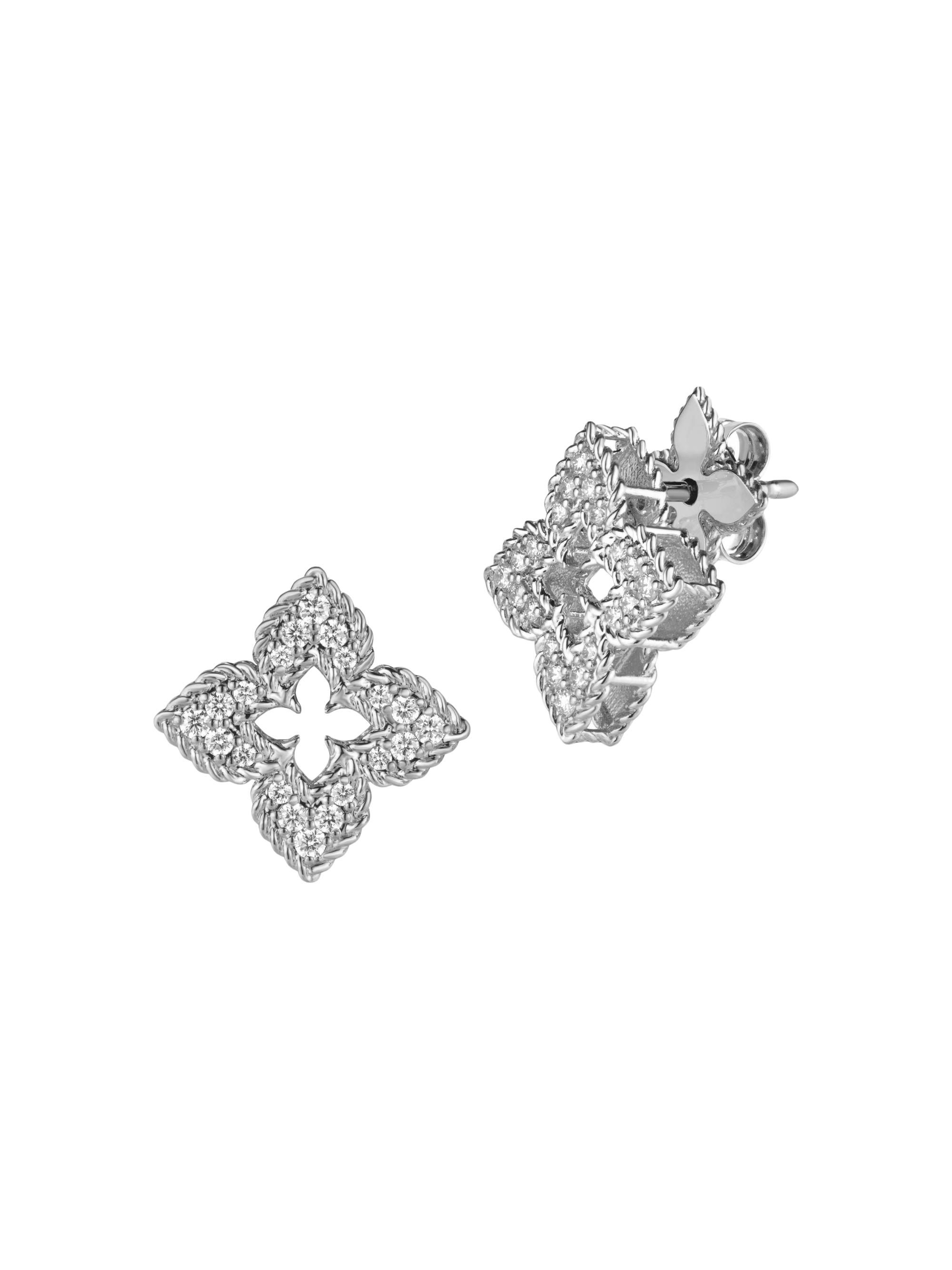 Roberto Coin Women's Venetian 18K White Gold & 0.30 TCW Diamond Stud Earrings - White Gold