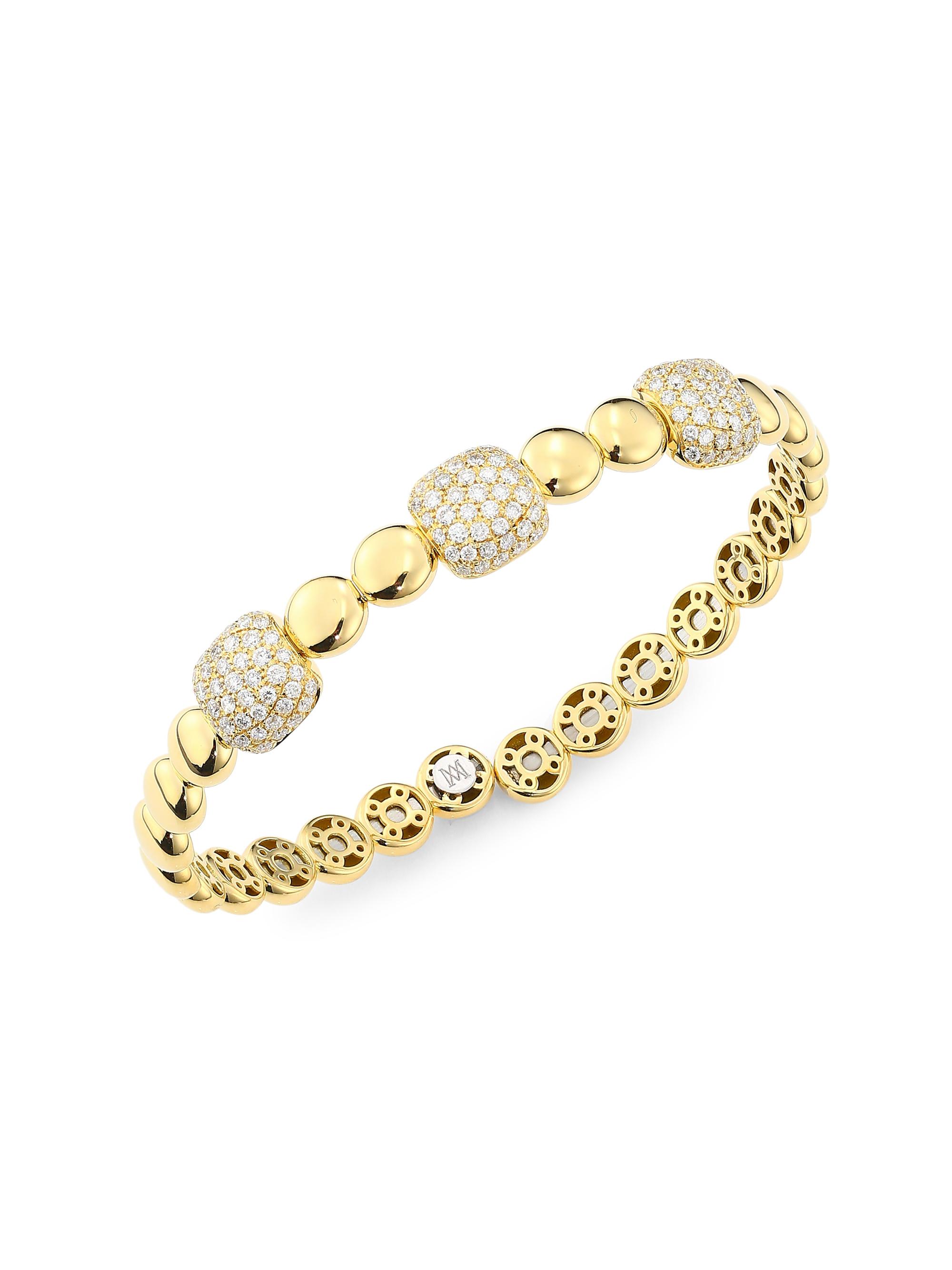Alberto Milani Women's Via Brera 18K Gold & Diamond Dot Disc Bangle Bracelet - Gold