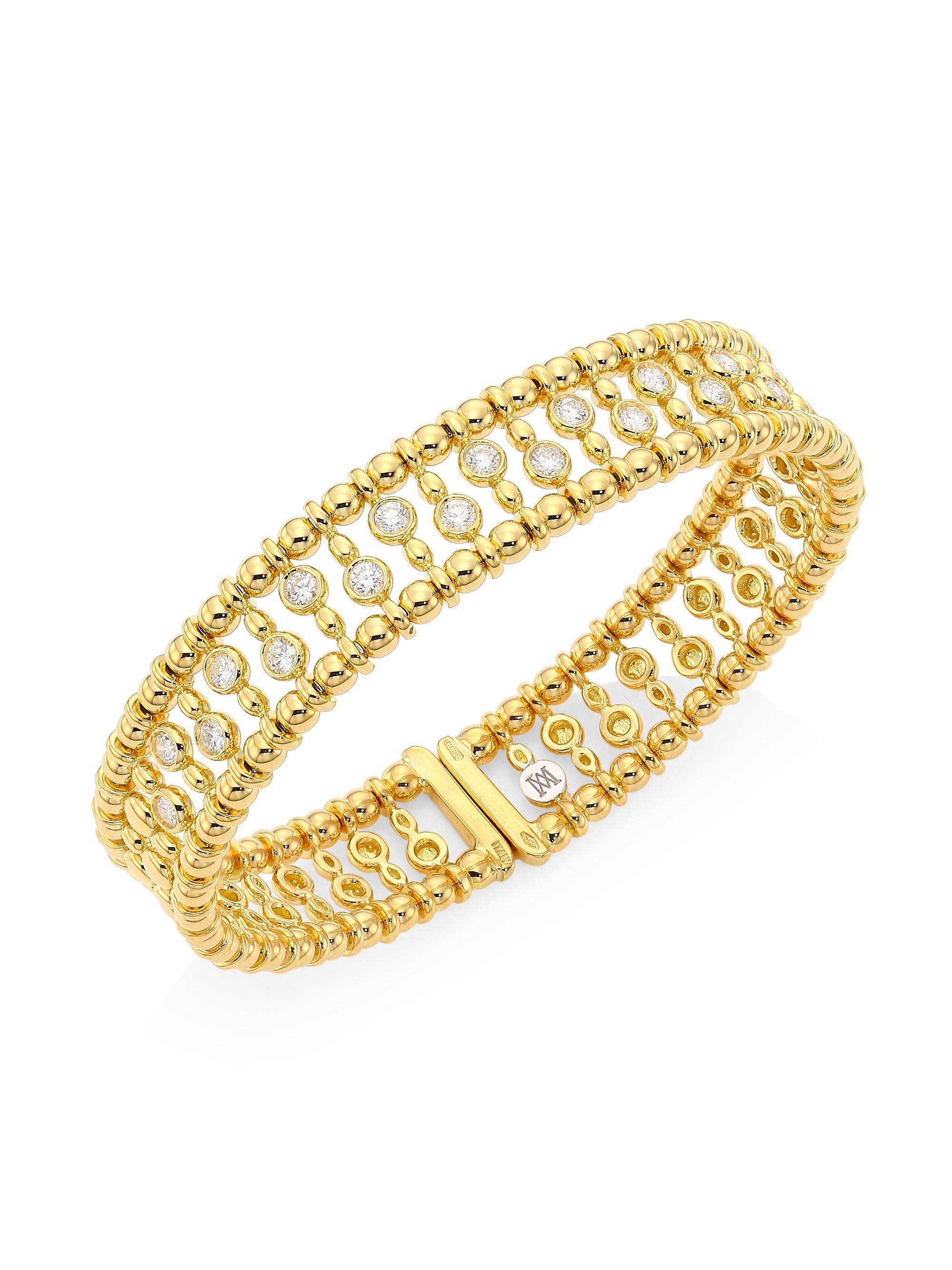 Alberto Milani Women's Via Brera 18K Yellow Gold & 1TCW Diamond Bangle - Gold