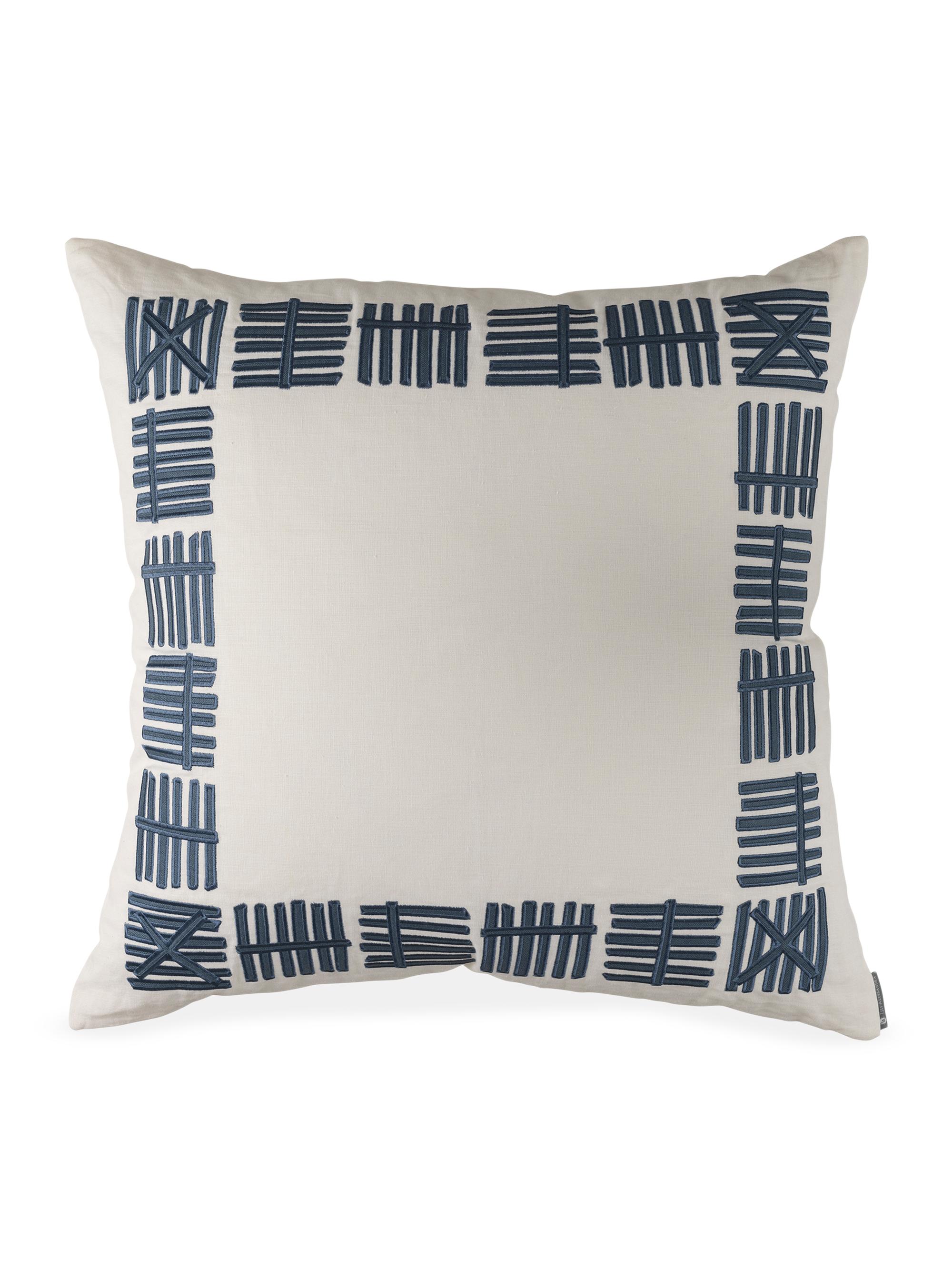 Lili Alessandra Andre Euro Border Pillow - White Indigo