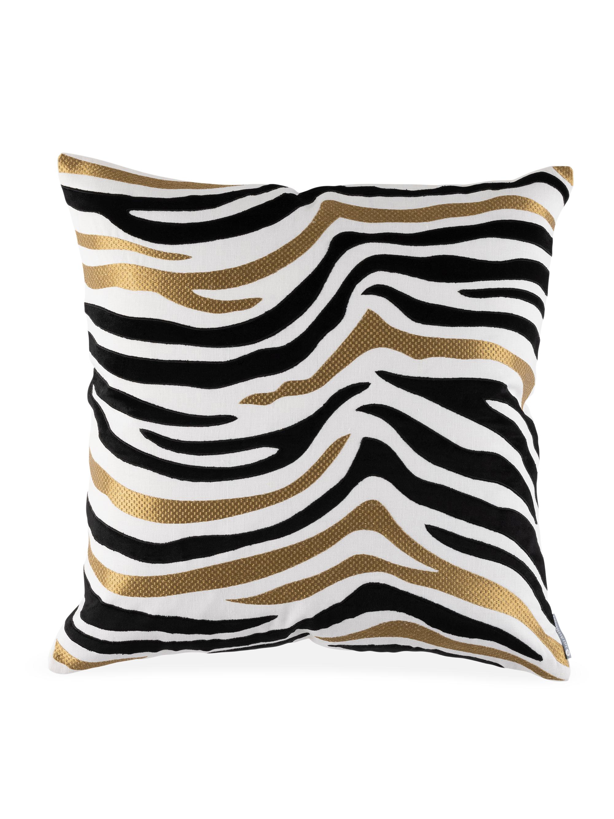 Lili Alessandra Peru Tiger Square Pillow - Black Gold