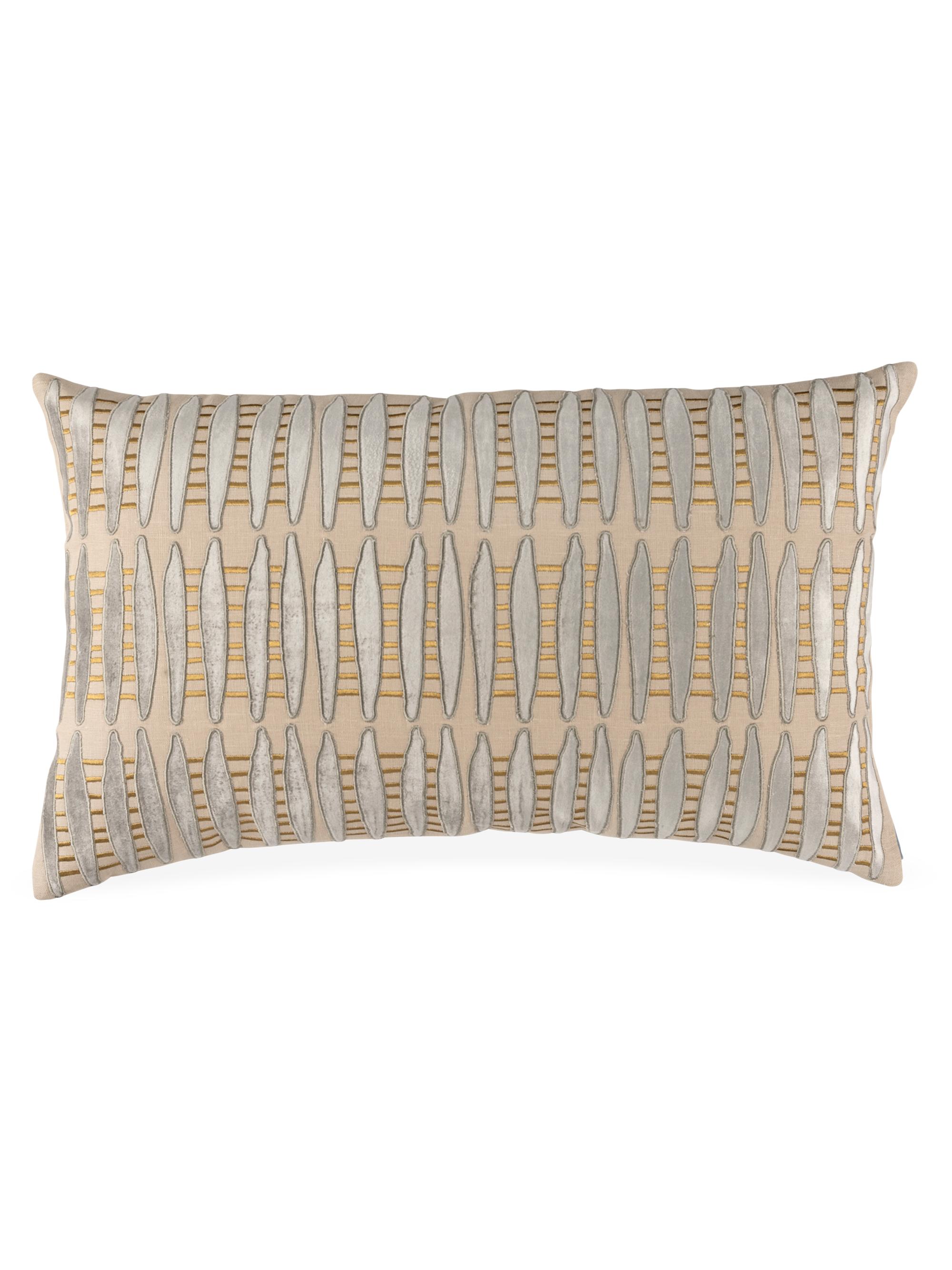 Lili Alessandra Peru Rectangle Pillow - Dark Sand Platinum