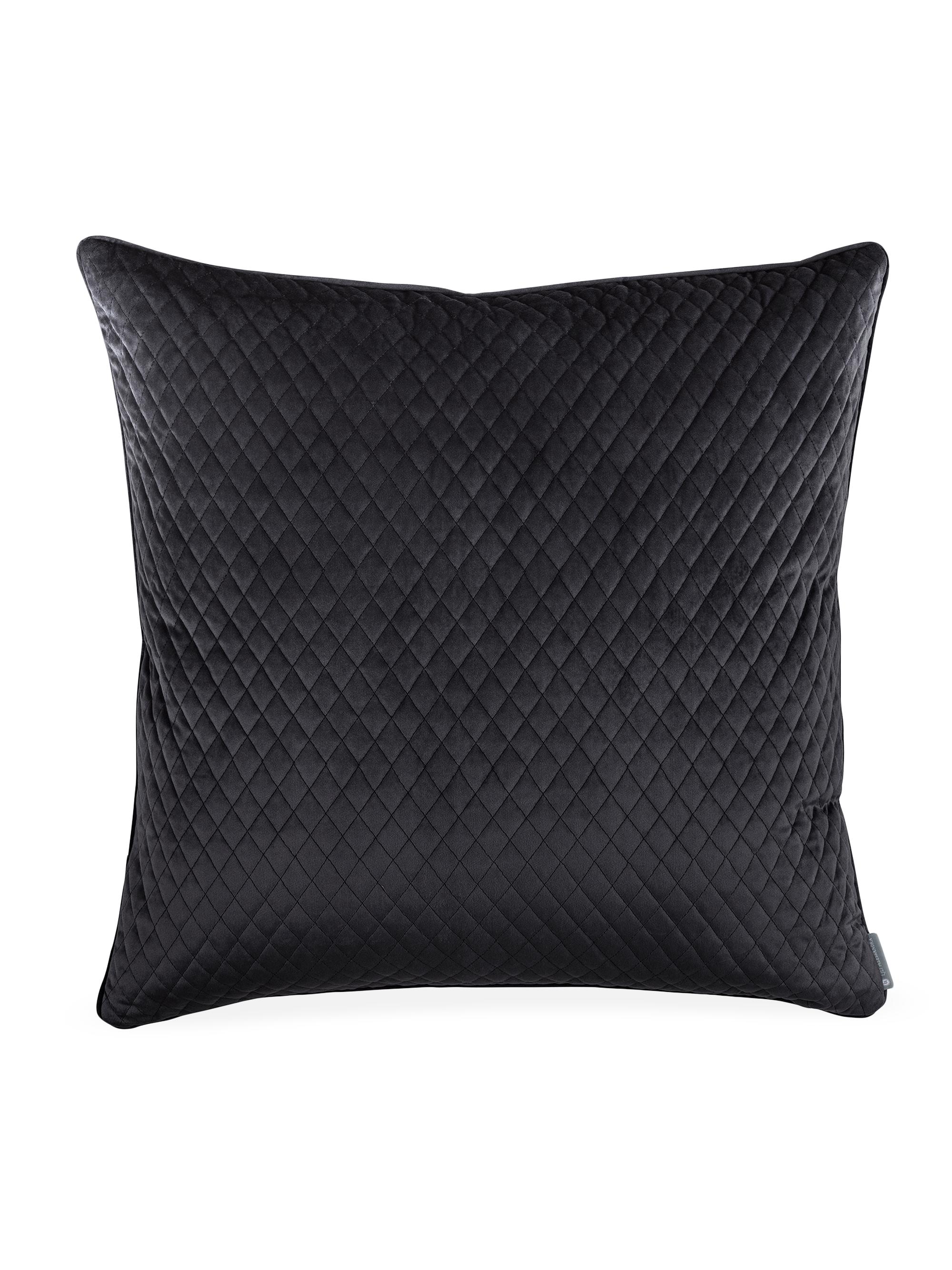 Lili Alessandra Valentina Quilted Velvet Pillow - Black 26 x 26