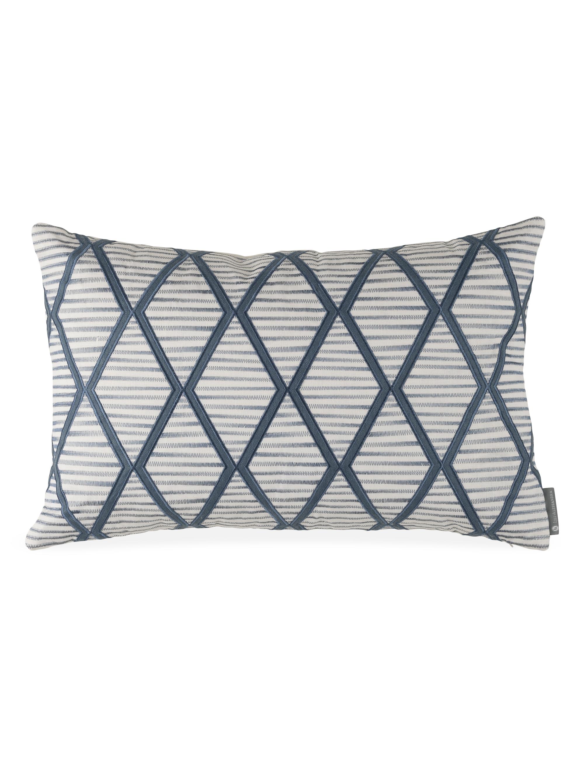 Lili Alessandra Brook Rectangle Pillow - White Indigo Large