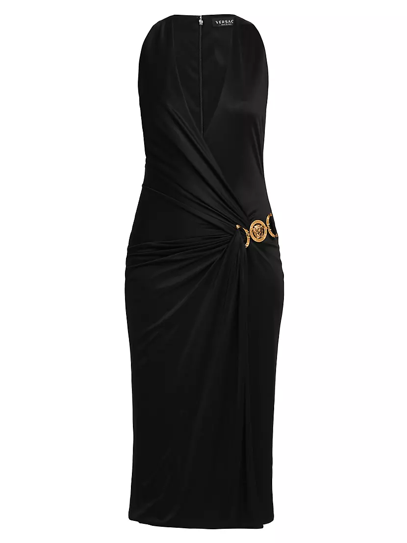 Medusa latex midi dress in black - Versace