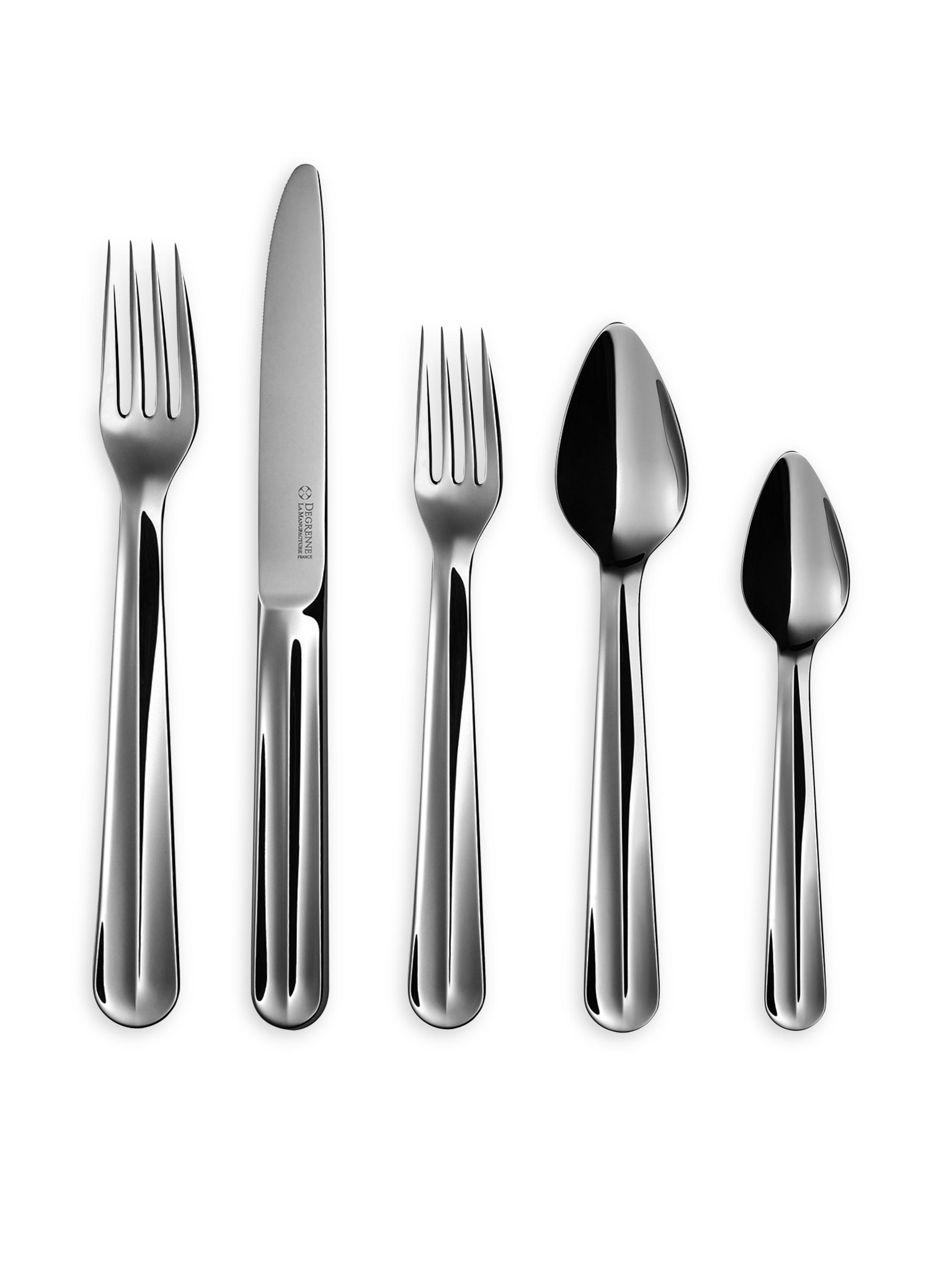 Degrenne Paris L'Empreinte N1 Mirror-Finish 5-Piece Flatware Set - Inox