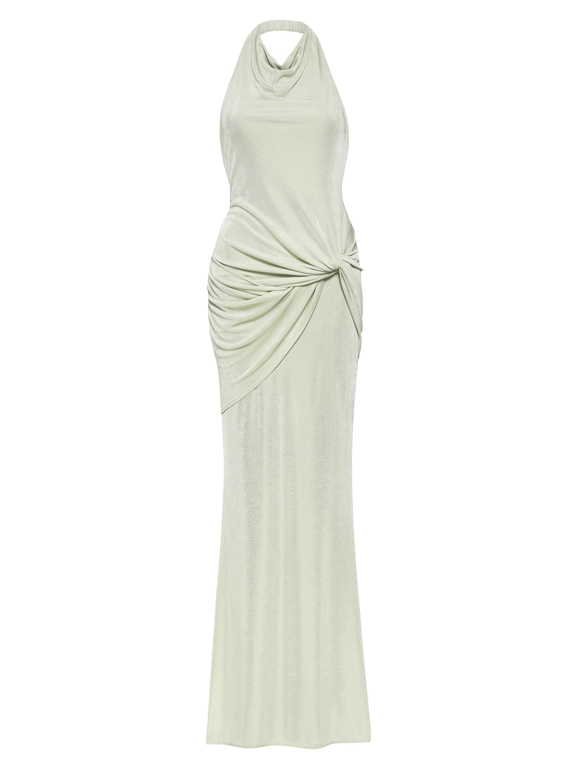 Katie May Women's Leyla Cowl Halterneck Gown - Sage