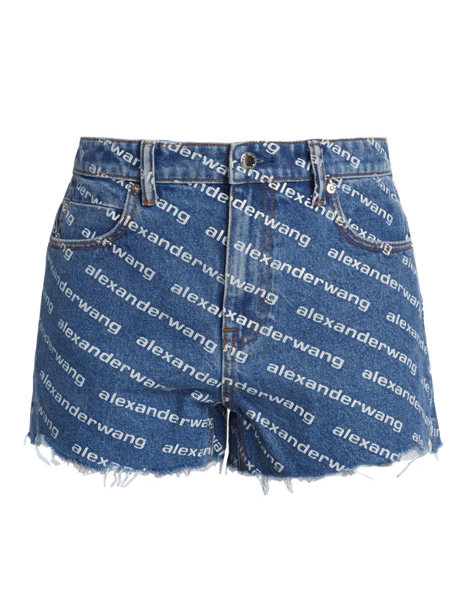 Alexander Wang Bite Logo Denim Shorts | Saks Fifth Avenue