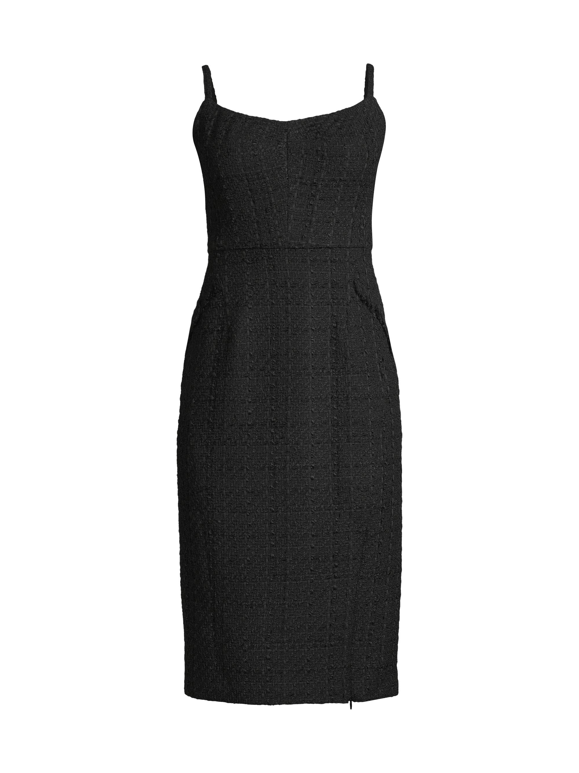 Donna Karan New York Women's Rustic Chic Tweed Midi-Dress - Black