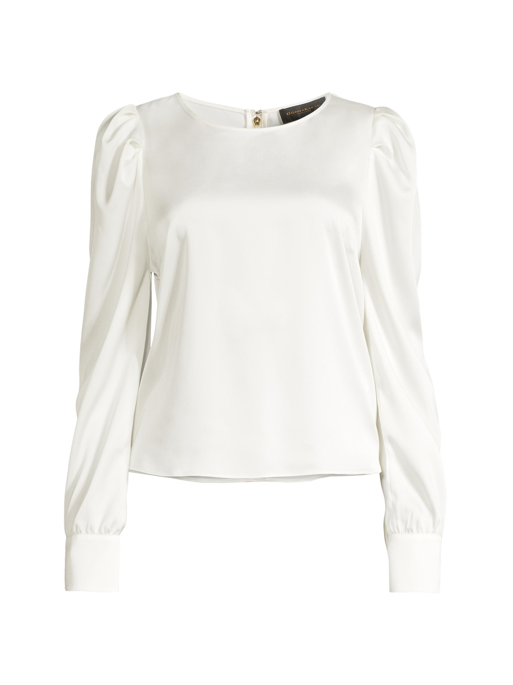 Donna Karan New York Women's Rustic Chic Puff-Sleeve Blouse -