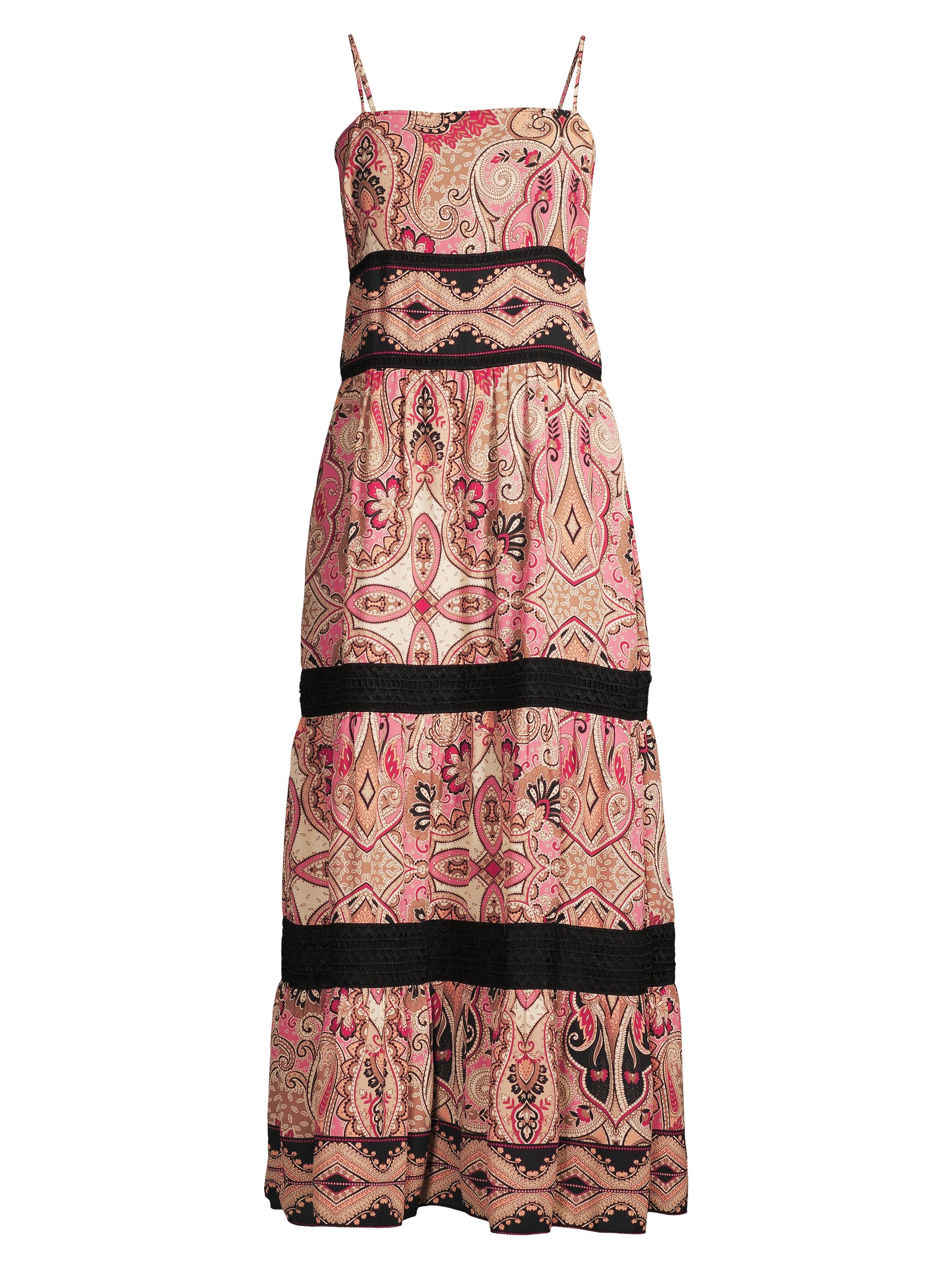 Donna Karan New York Women's Rustic Chic Georgette Paisley Maxi Dress