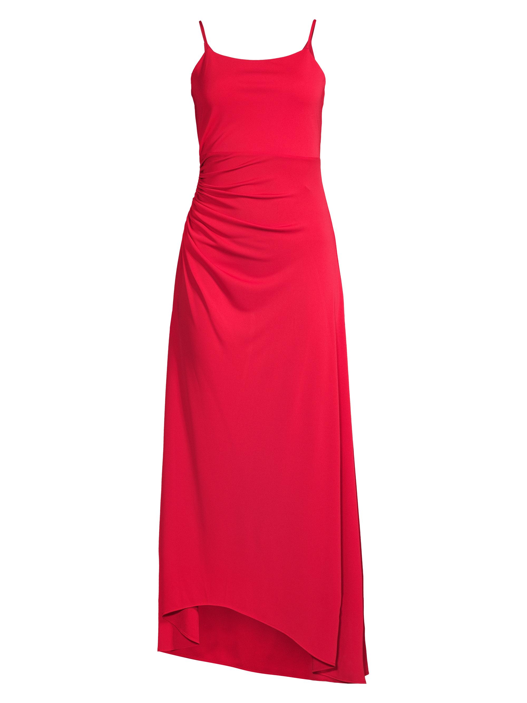 Donna Karan New York Women's Rustic Chic Crepe Ruched Maxi Dress - Donna Red