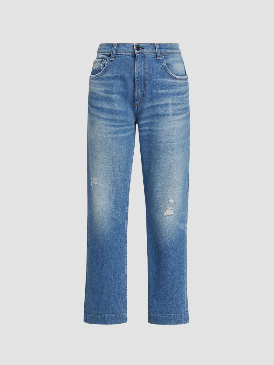 Askk NY Beau High-Rise Distressed Straight-Leg Jeans | Saks Fifth Avenue